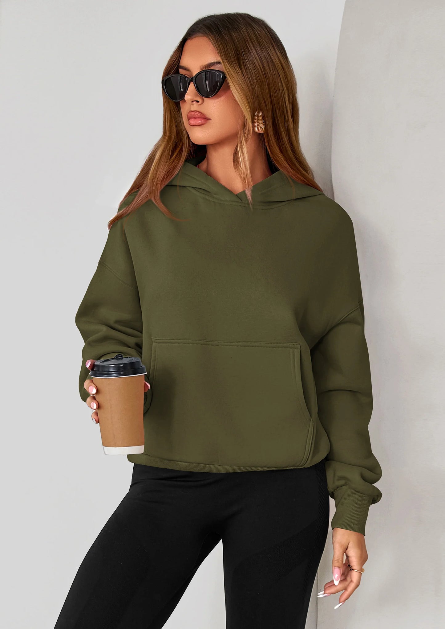 Women's Fall Hooded Sweatshirts Long Sleeve Half Zip Cropped Hoodies Pullover Winter Fashion Clothes