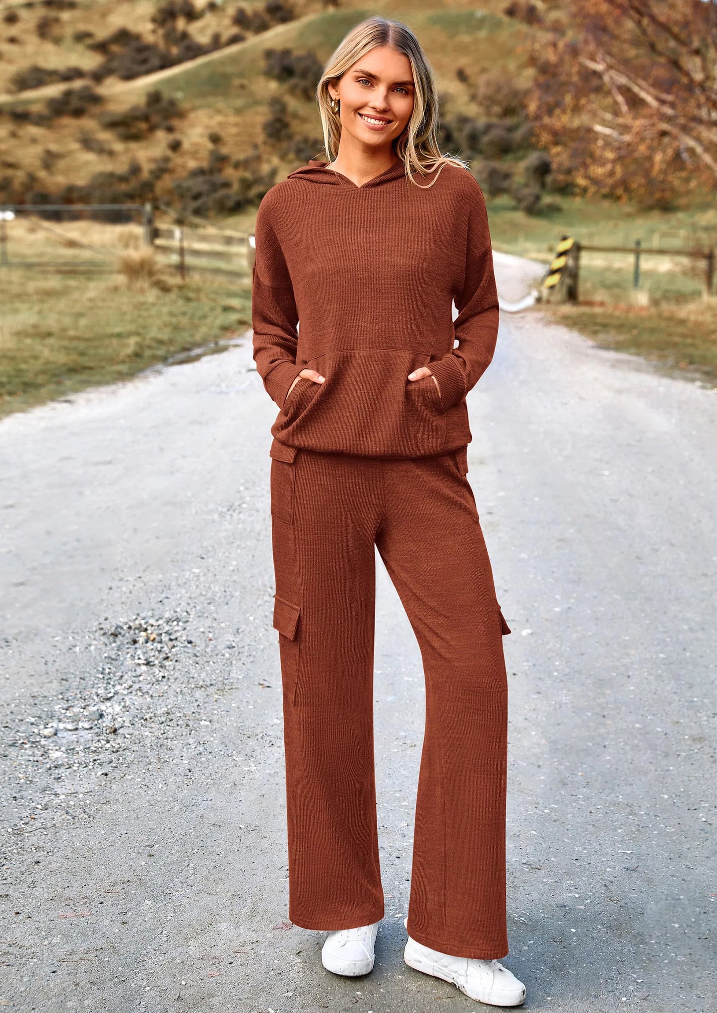 2 Piece Sets For Women Fall Sweatsuits Outfits Lounge Matching Hoodie Set Travel Track Suits Winter Clothes