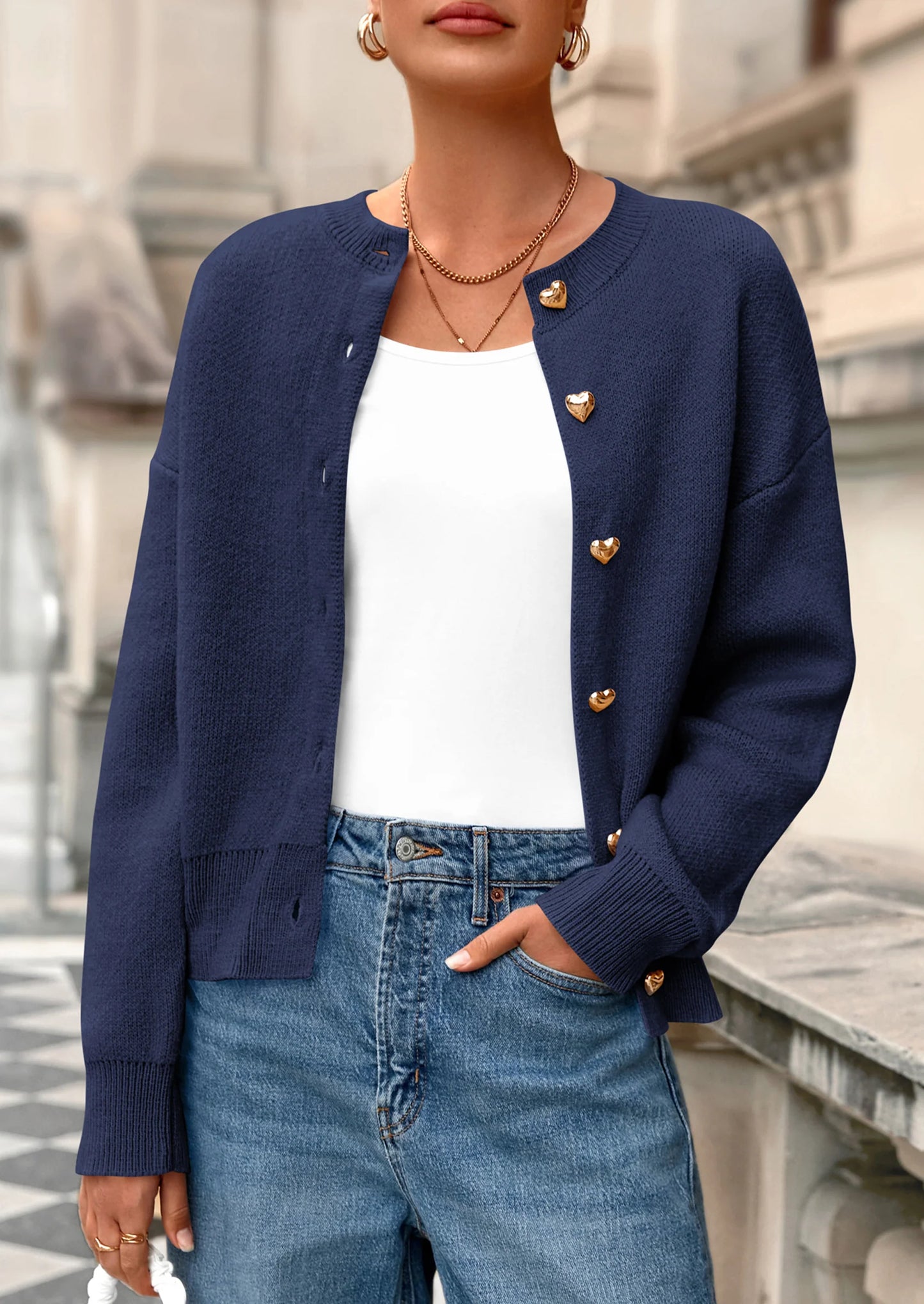 Cardigan Sweaters for Women Trendy Long Sleeve Open Front Button Down Jacket Fall Clothes Winter Coats