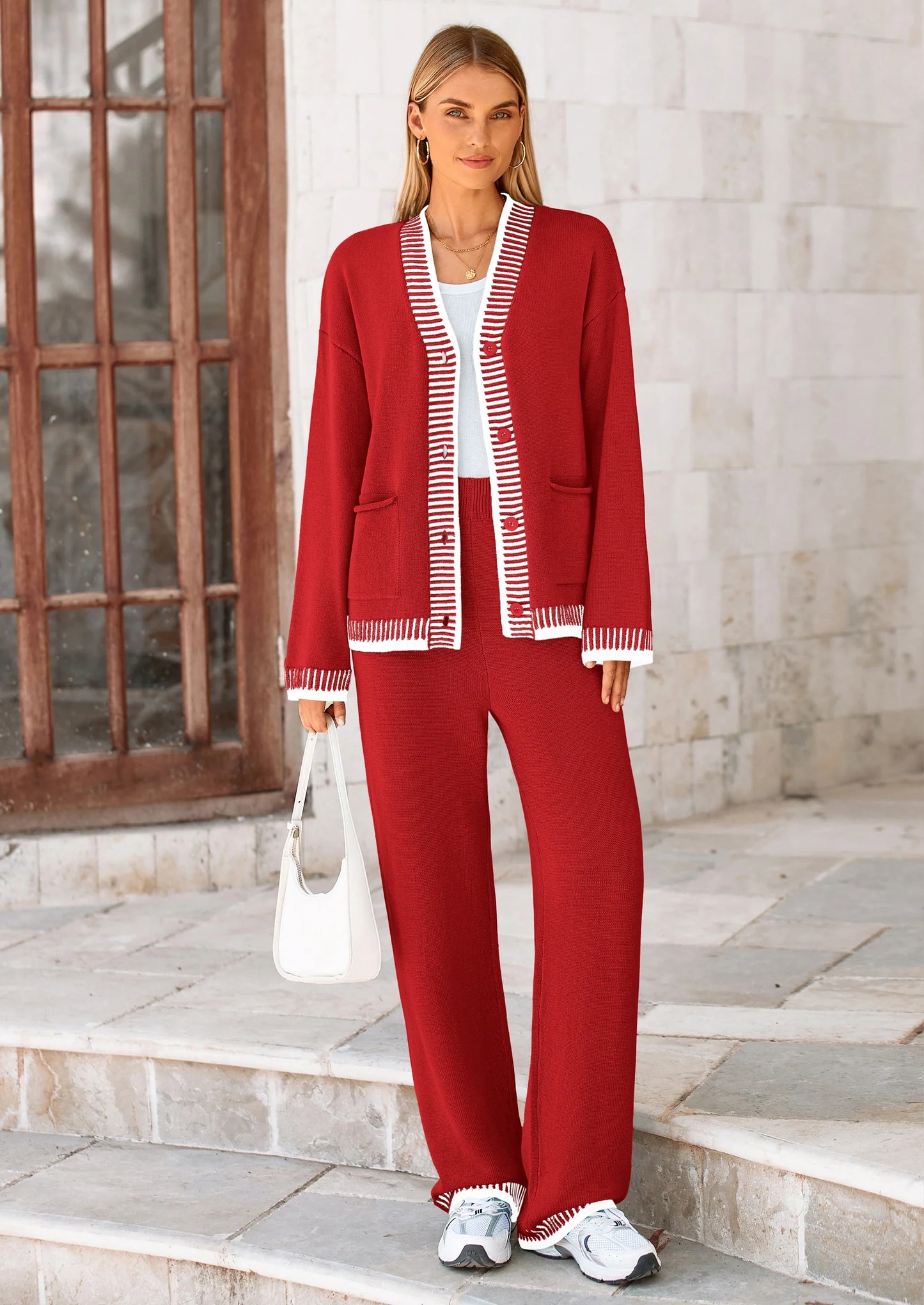 Lounge Sets for Women Fall Loungewear 2 Piece Outfits Cardigan Sweaters Track Suit Matching Winter Clothing