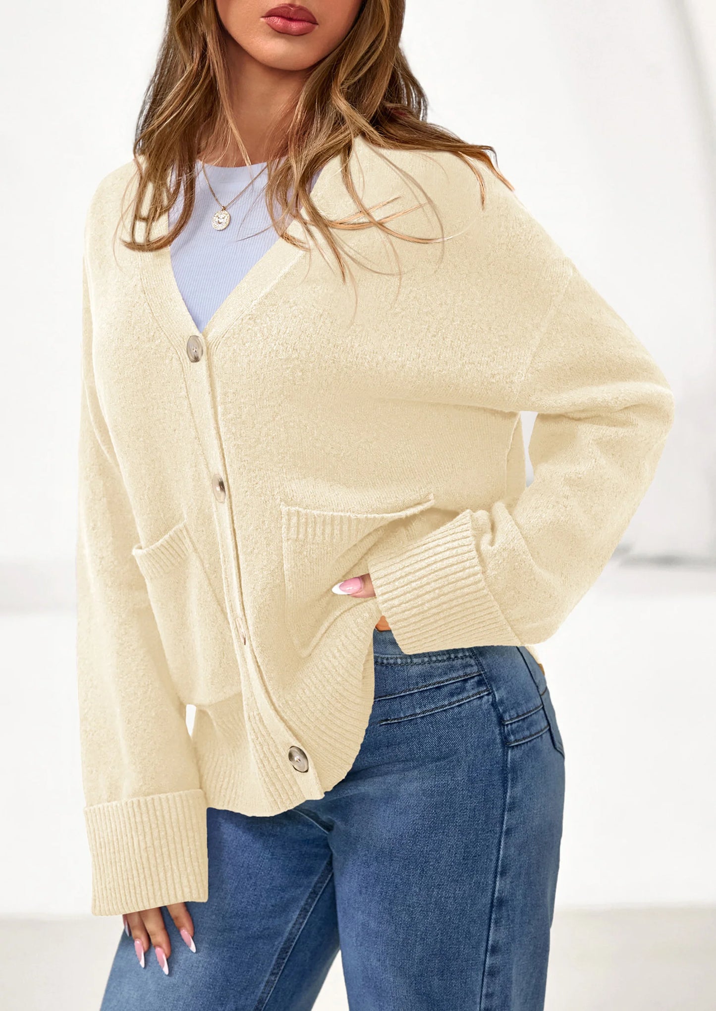 Women's Oversized Cardigan Sweaters Trendy Chunky Knit Long Sleeve V Neck Button Down Fall Winter Outfits