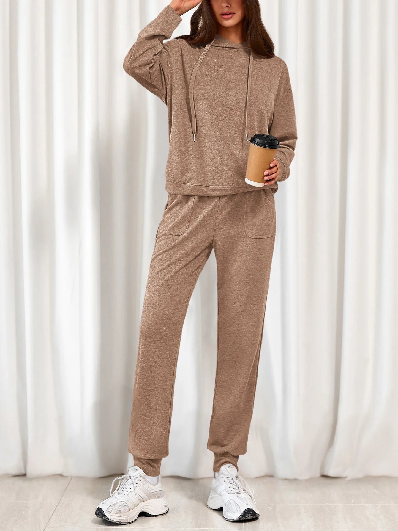 Women's Two Piece Outfits Sweatsuits Lounge Sets Hoodies Sweatshirt Joggers Sweatpants Fall Fashion Clothes