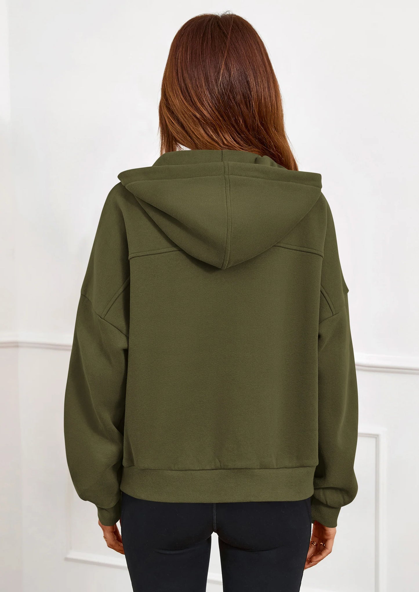 Womens Hoodies Cropped Fleece Sweatshirts Fall Fashion Quarter Zip Pullover Long Sleeve Tops Winter Clothes