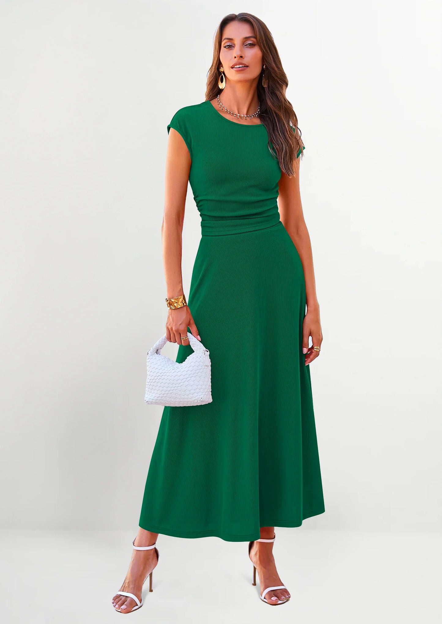 Summer Two Piece Skirt Set for Women Dressy Casual Knit Matching Travel Spring Vacation Lounge Outfits