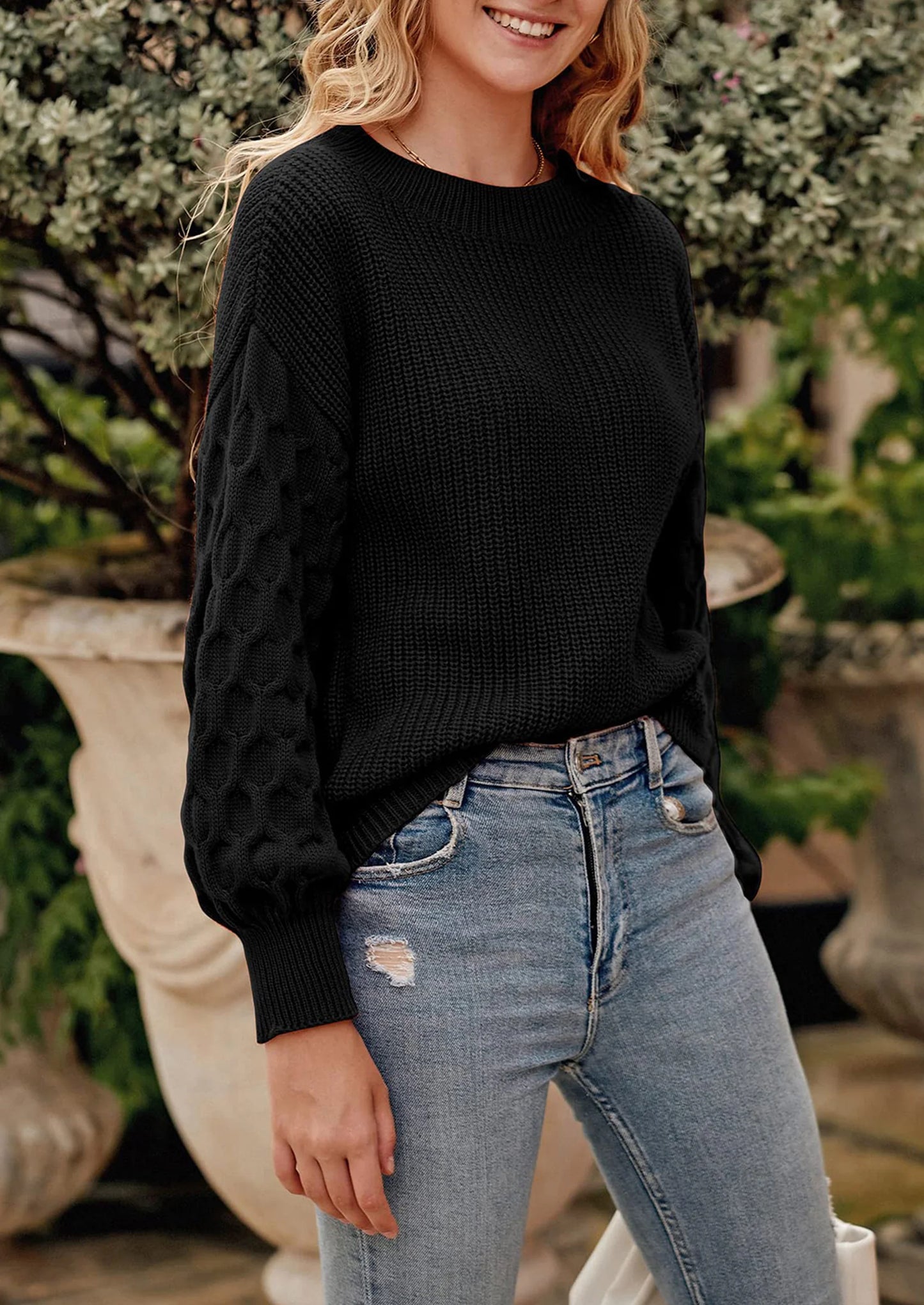 Women's Fall Pullover Sweater Casual Long Sleeve Loose Chunky Knit Tops Blouse Winter Fashion Clothing