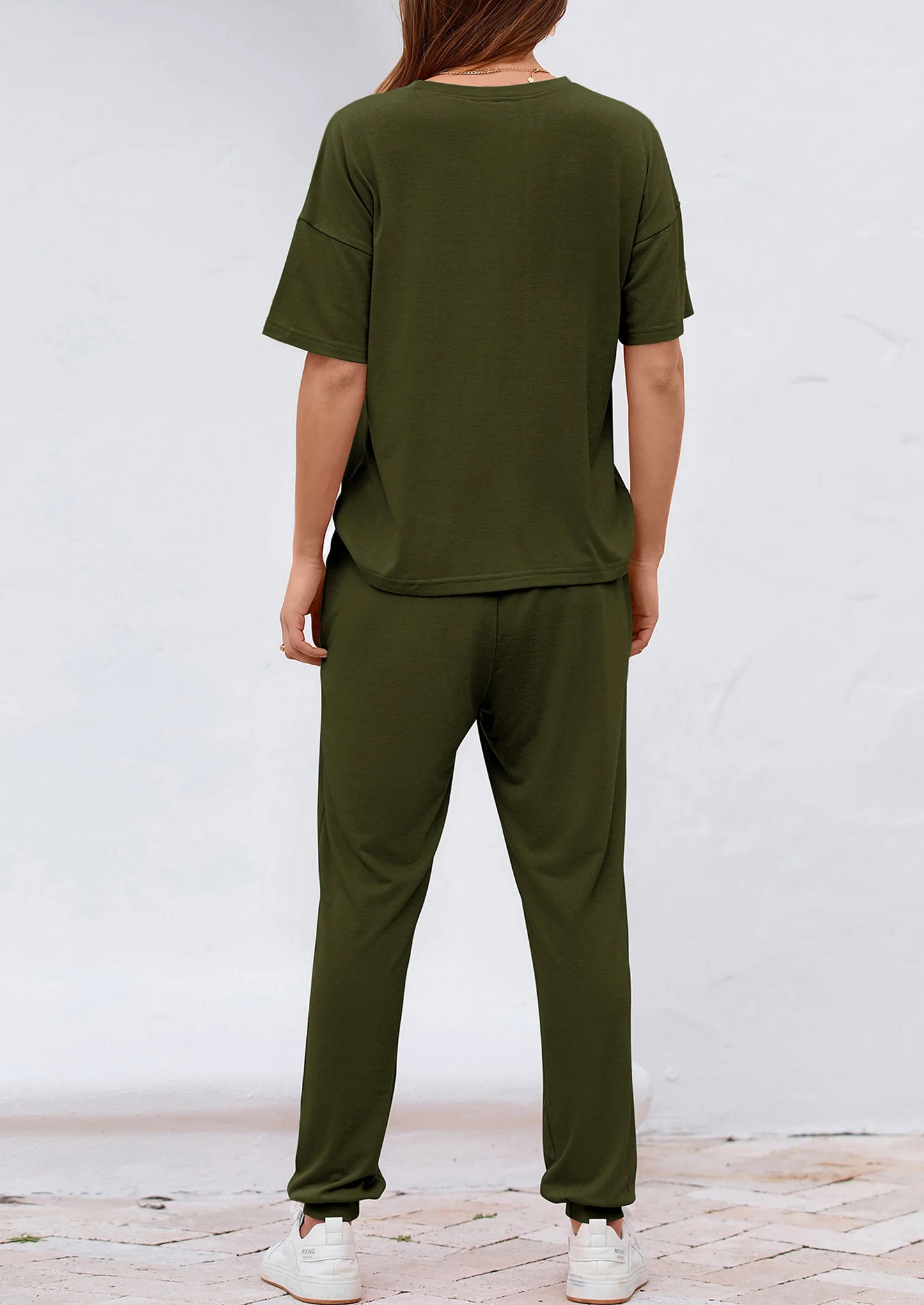 Women's Two Piece Lounge Sets Spring Summer Jogger Pants Vacation Outfits Travel Airplane Matching Clothes