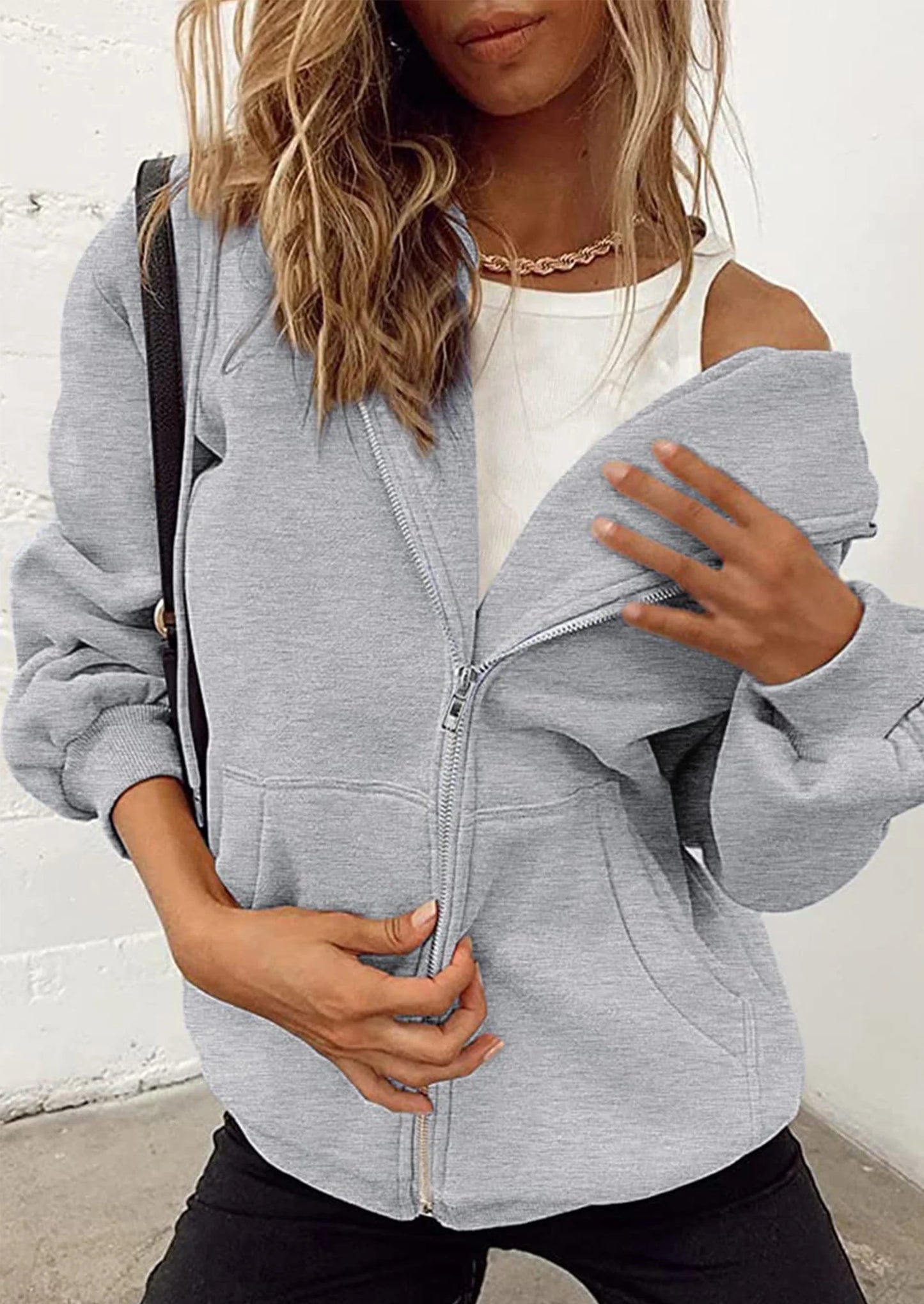 Women's Zip Up Y2K Hoodies Casual Long Sleeve Sweatshirts Fall Spring Track Jackets with Pockets