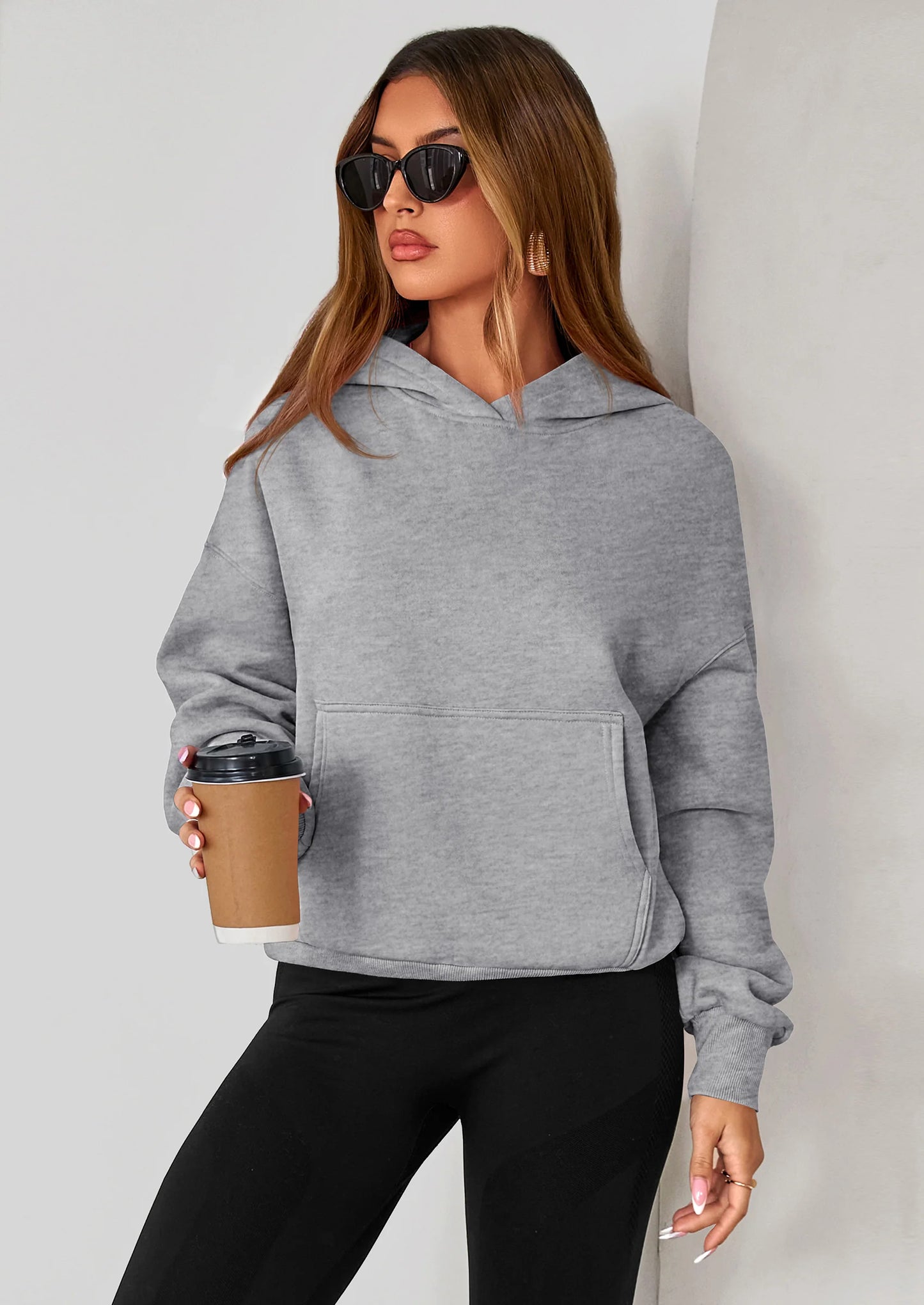 Women's Fall Hooded Sweatshirts Long Sleeve Half Zip Cropped Hoodies Pullover Winter Fashion Clothes