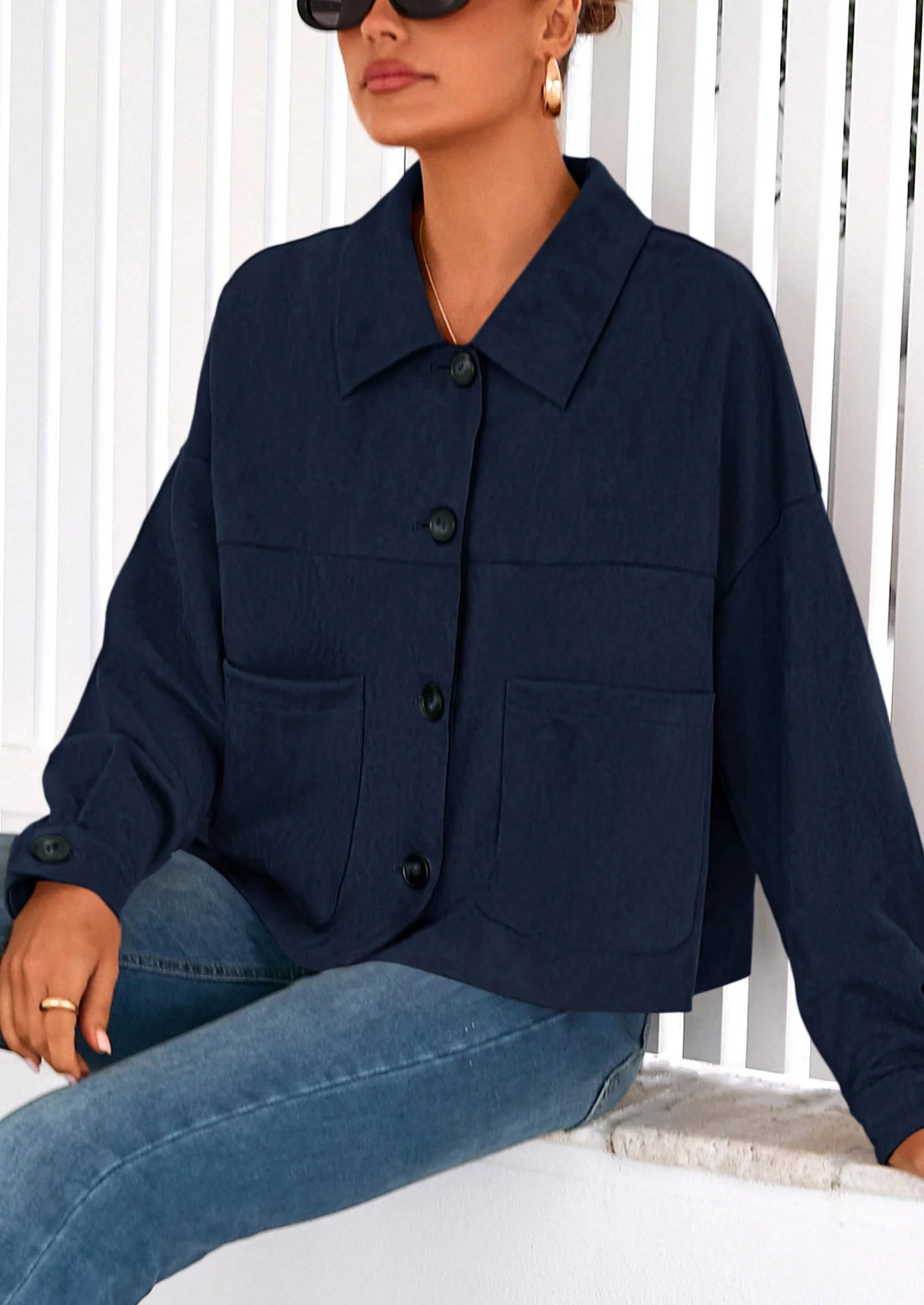Women's Faux Suede Cropped Jacket Casual Lightweight Fall Fashion Winter Coats Outerwear Trendy Clothes