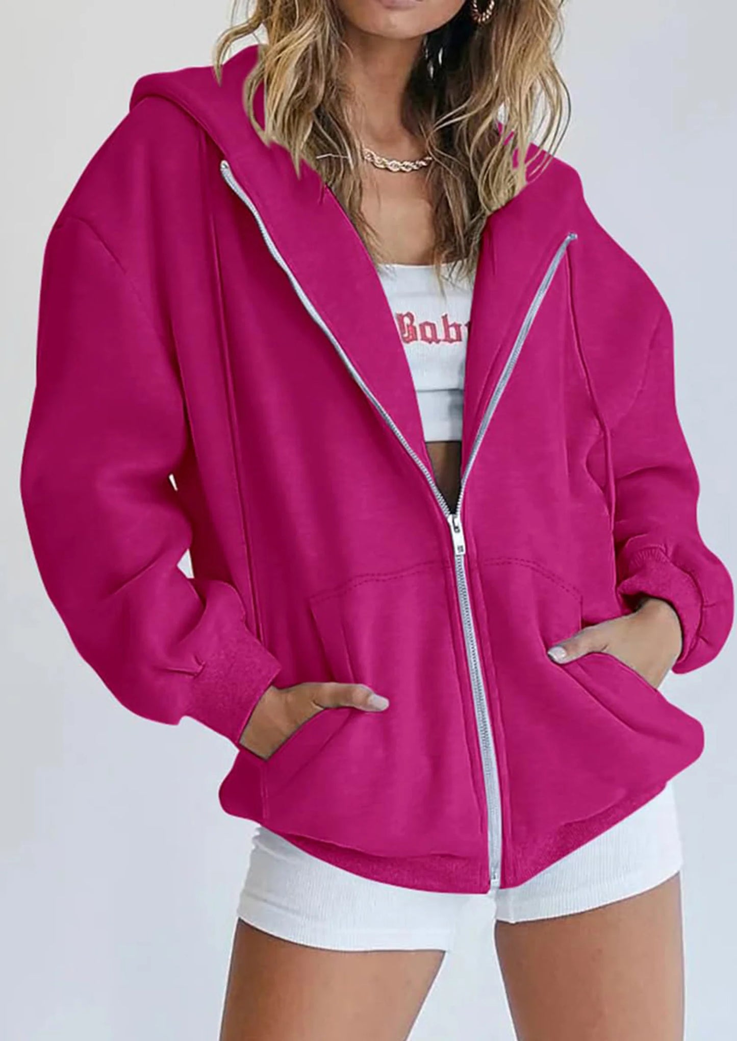 Women's Zip Up Y2K Hoodies Casual Long Sleeve Sweatshirts Fall Spring Track Jackets with Pockets