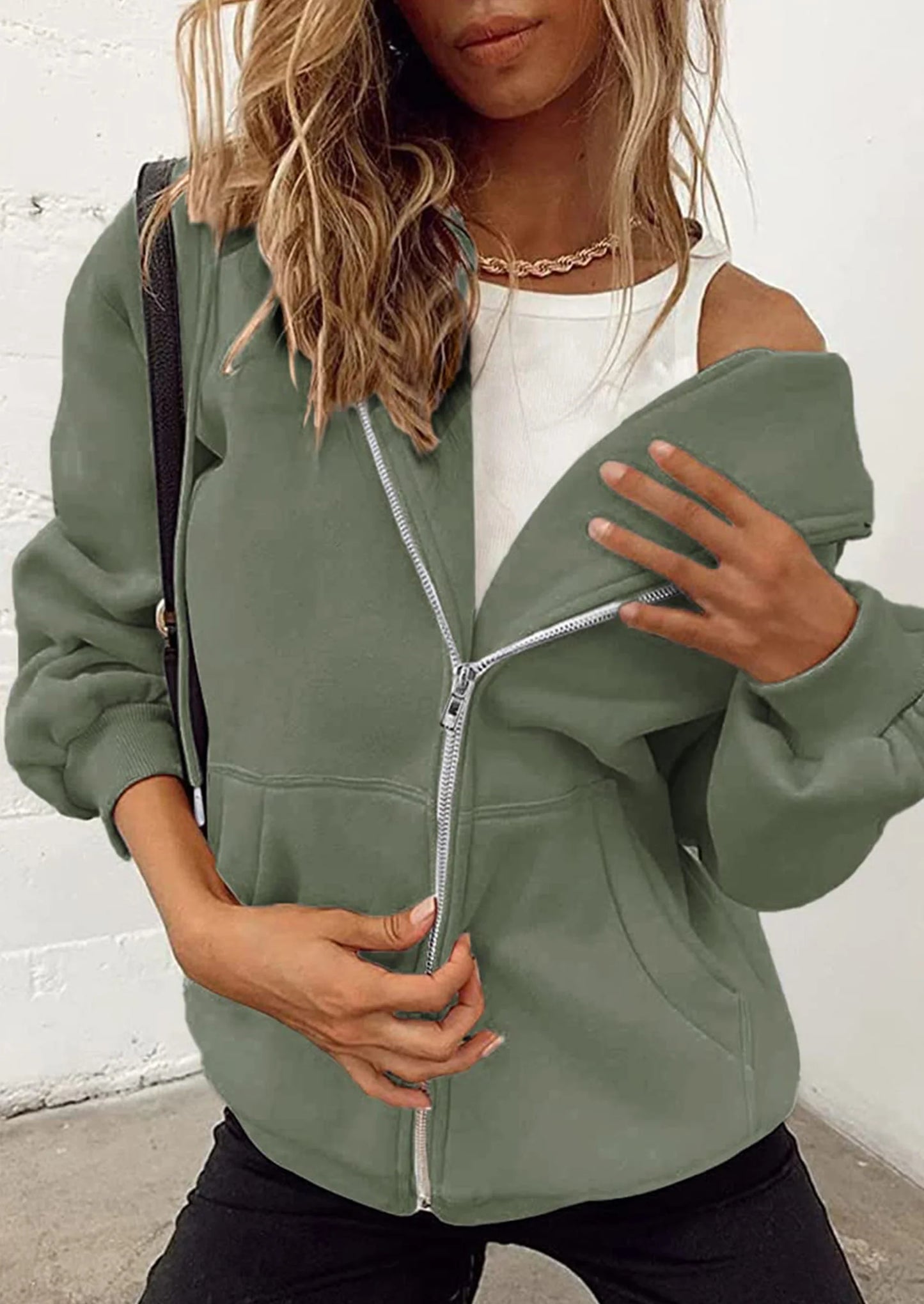 Women's Zip Up Y2K Hoodies Casual Long Sleeve Sweatshirts Fall Spring Track Jackets with Pockets
