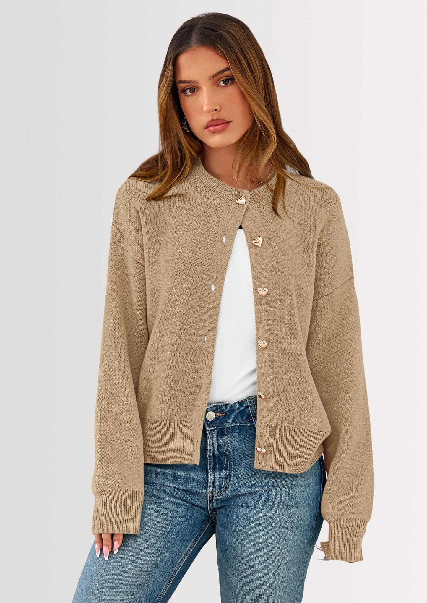Cardigan Sweaters for Women Trendy Long Sleeve Open Front Button Down Jacket Fall Clothes Winter Coats