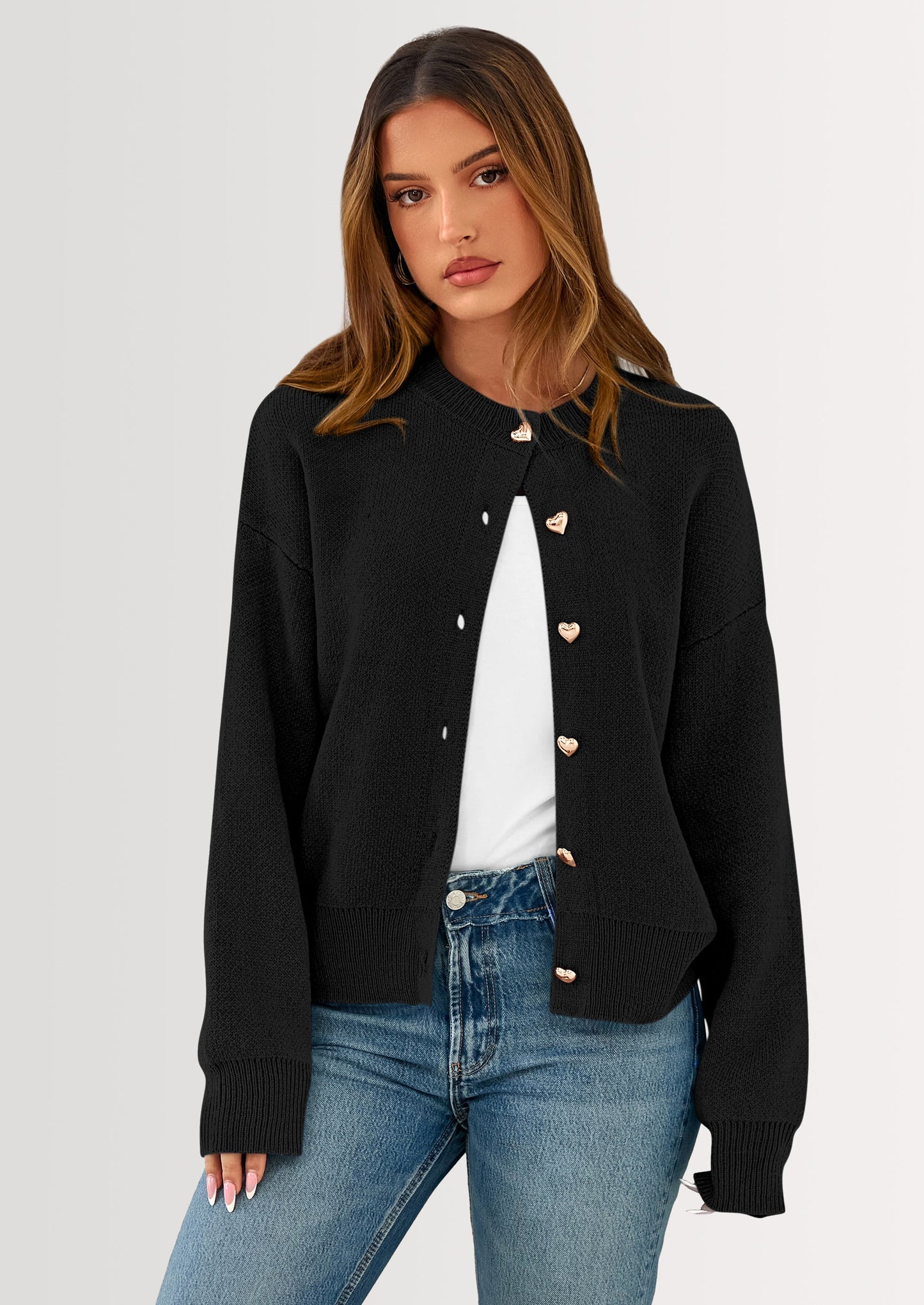 Cardigan Sweaters for Women Trendy Long Sleeve Open Front Button Down Jacket Fall Clothes Winter Coats