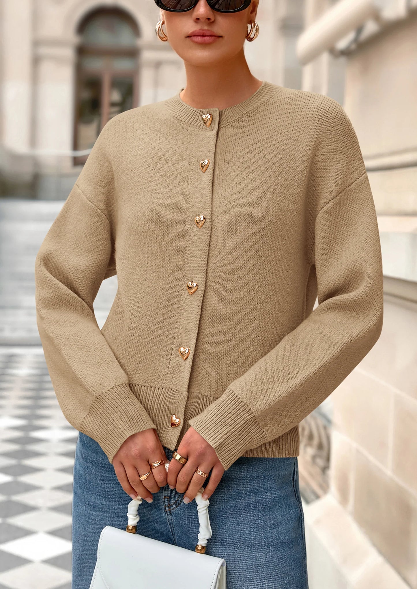 Cardigan Sweaters for Women Trendy Long Sleeve Open Front Button Down Jacket Fall Clothes Winter Coats