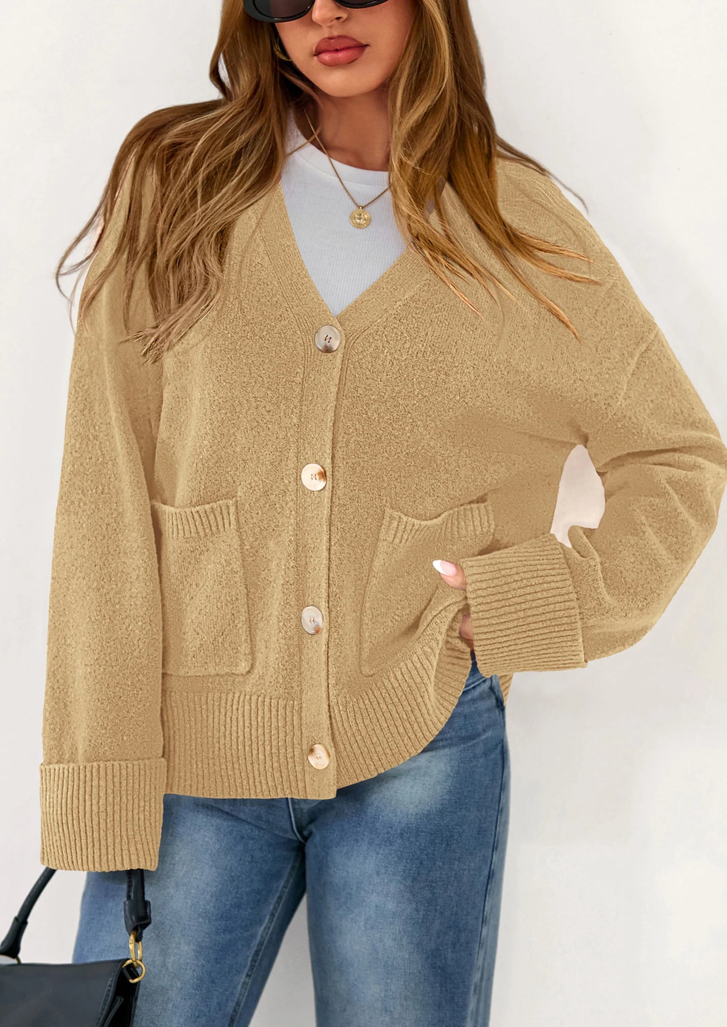 Women's Oversized Cardigan Sweaters Trendy Chunky Knit Long Sleeve V Neck Button Down Fall Winter Outfits