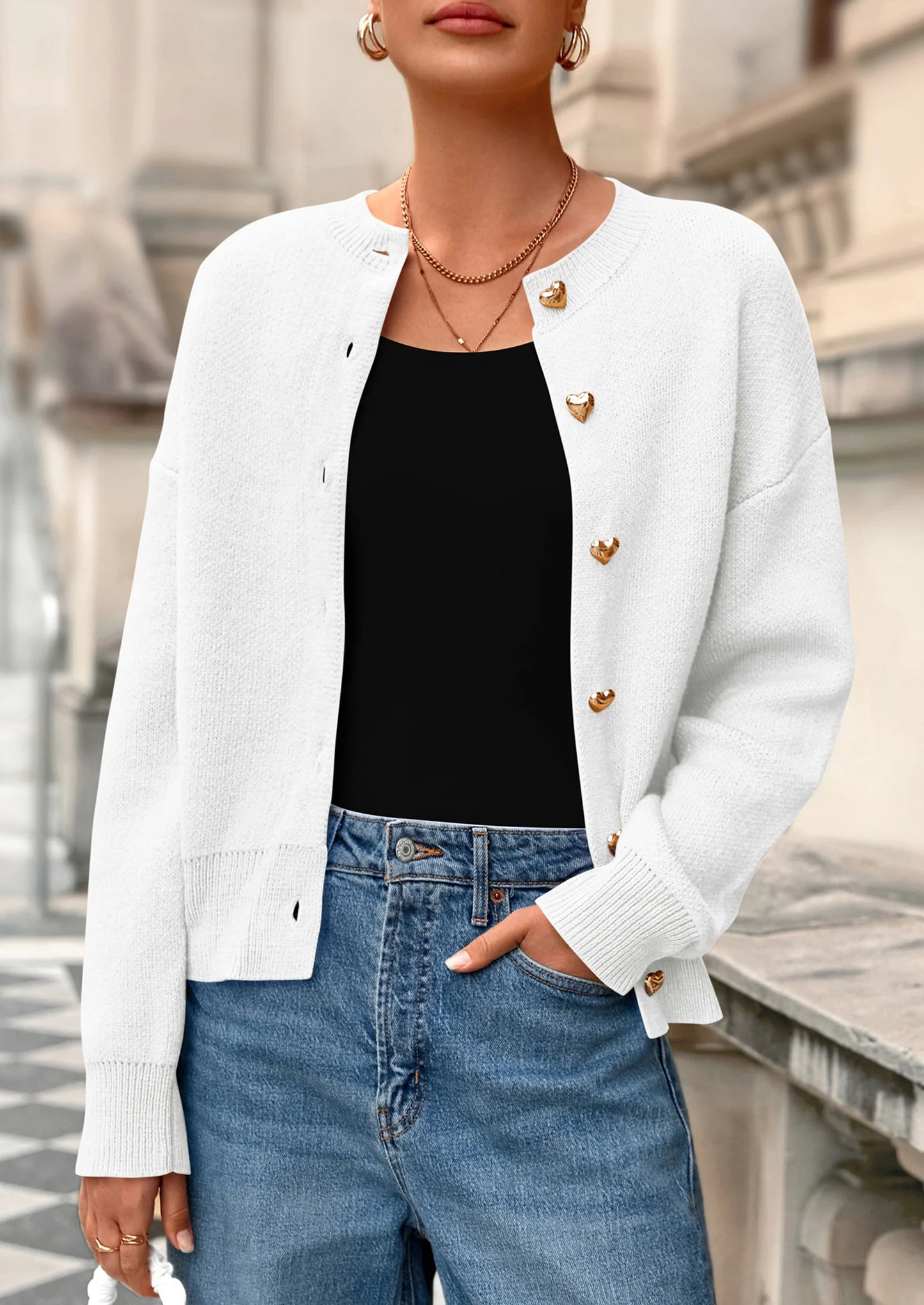 Cardigan Sweaters for Women Trendy Long Sleeve Open Front Button Down Jacket Fall Clothes Winter Coats