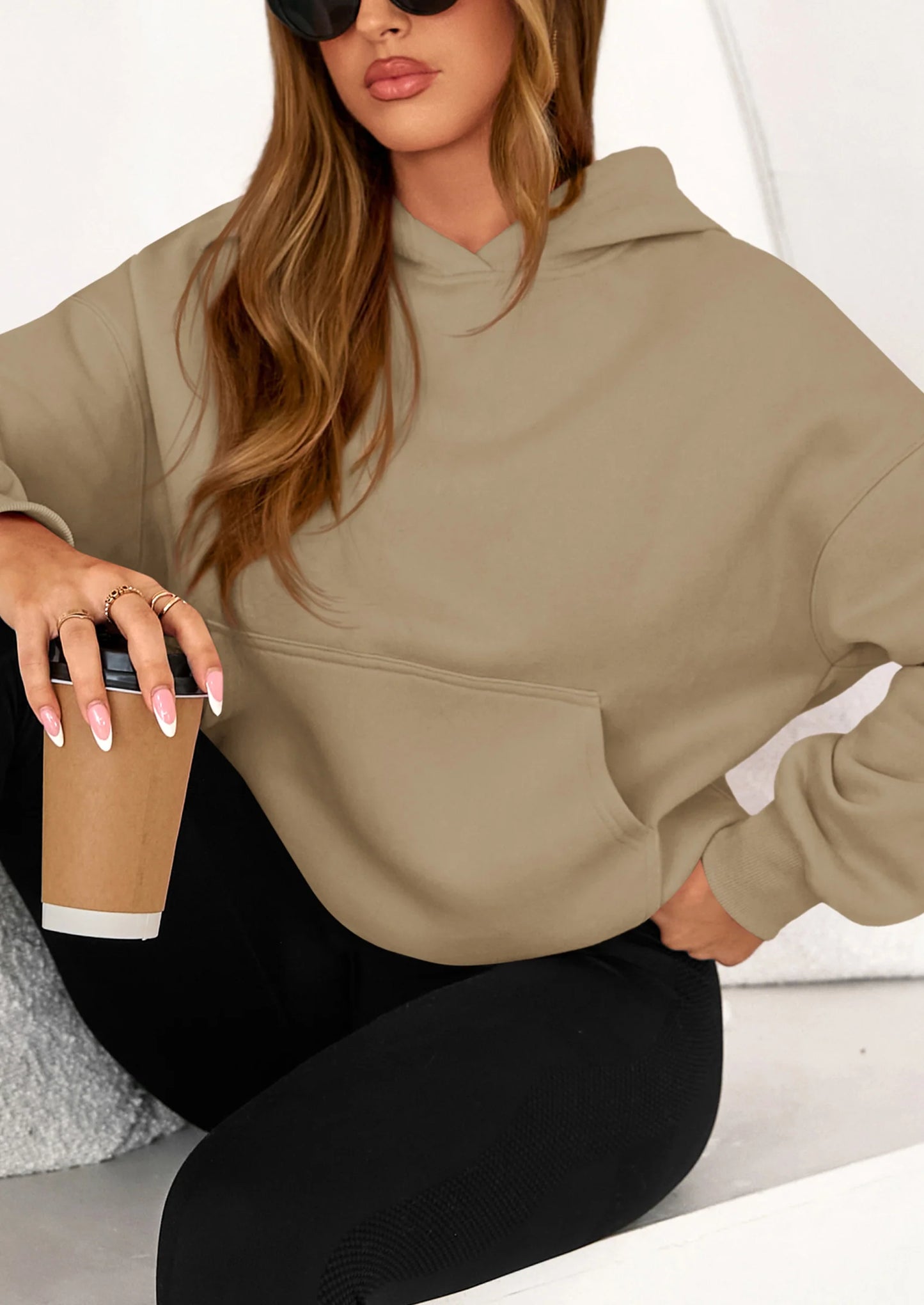 Women's Fall Hooded Sweatshirts Long Sleeve Half Zip Cropped Hoodies Pullover Winter Fashion Clothes