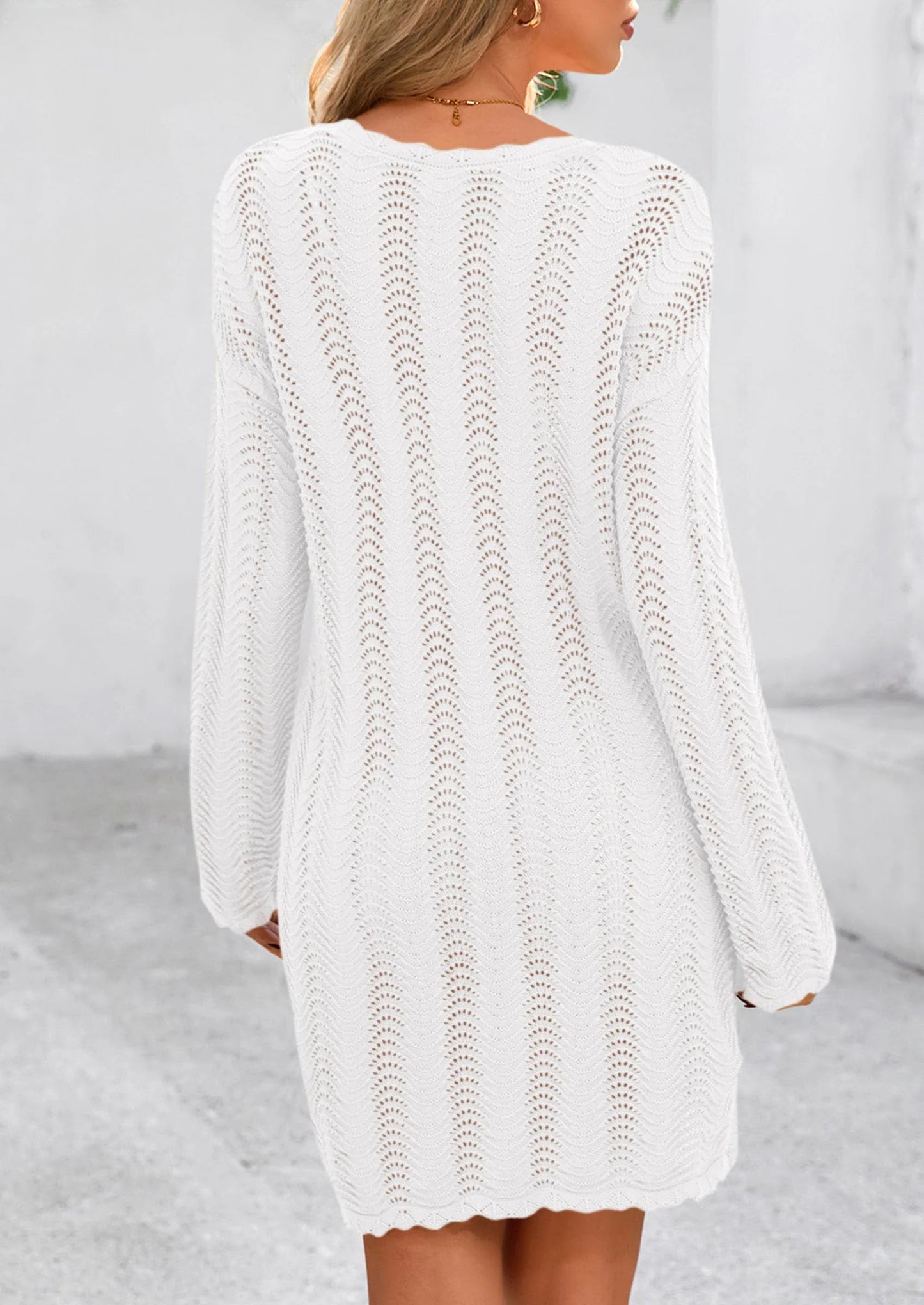Women's Swimsuit Cover Up Summer Bathing Suit Swimwear Crochet Knit Dress Fashion Beach Vacation Clothes