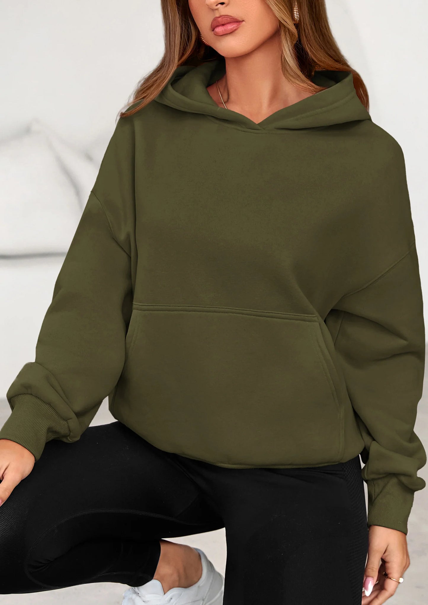 Women's Fall Hooded Sweatshirts Long Sleeve Half Zip Cropped Hoodies Pullover Winter Fashion Clothes