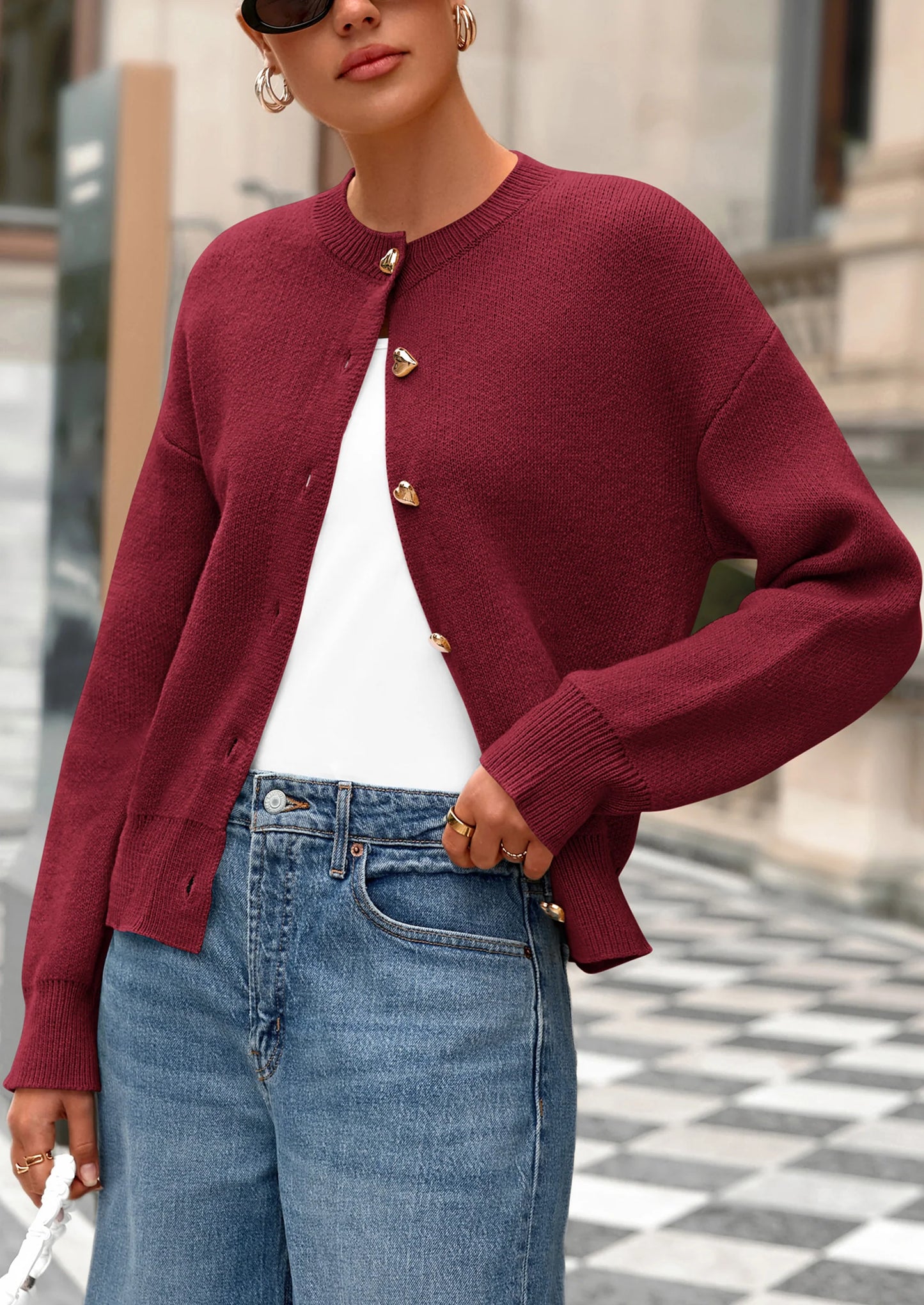 Cardigan Sweaters for Women Trendy Long Sleeve Open Front Button Down Jacket Fall Clothes Winter Coats