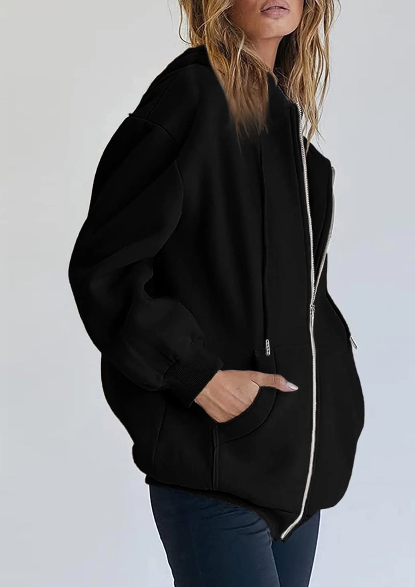 Women's Zip Up Y2K Hoodies Casual Long Sleeve Sweatshirts Fall Spring Track Jackets with Pockets