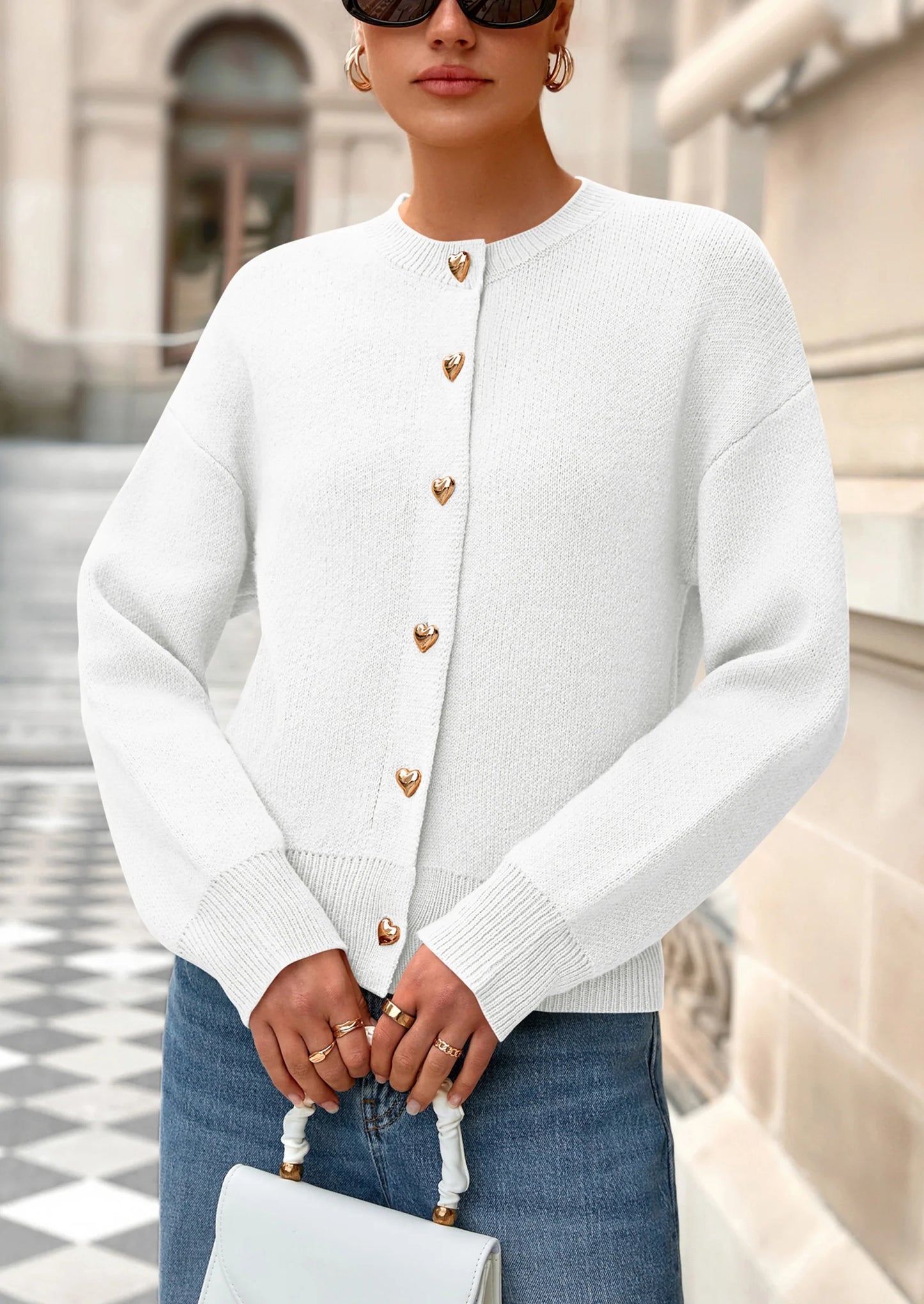 Cardigan Sweaters for Women Trendy Long Sleeve Open Front Button Down Jacket Fall Clothes Winter Coats