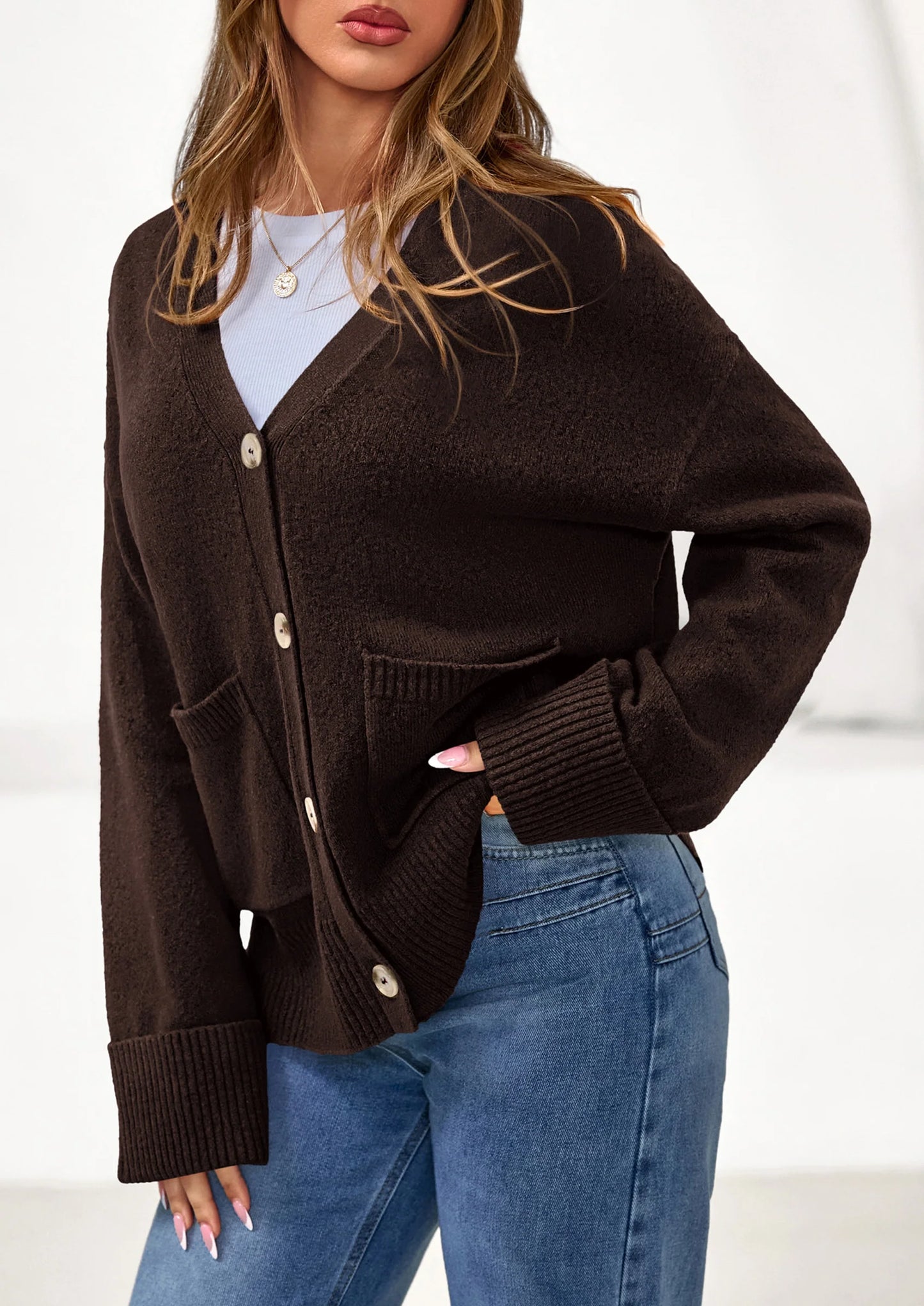 Women's Oversized Cardigan Sweaters Trendy Chunky Knit Long Sleeve V Neck Button Down Fall Winter Outfits