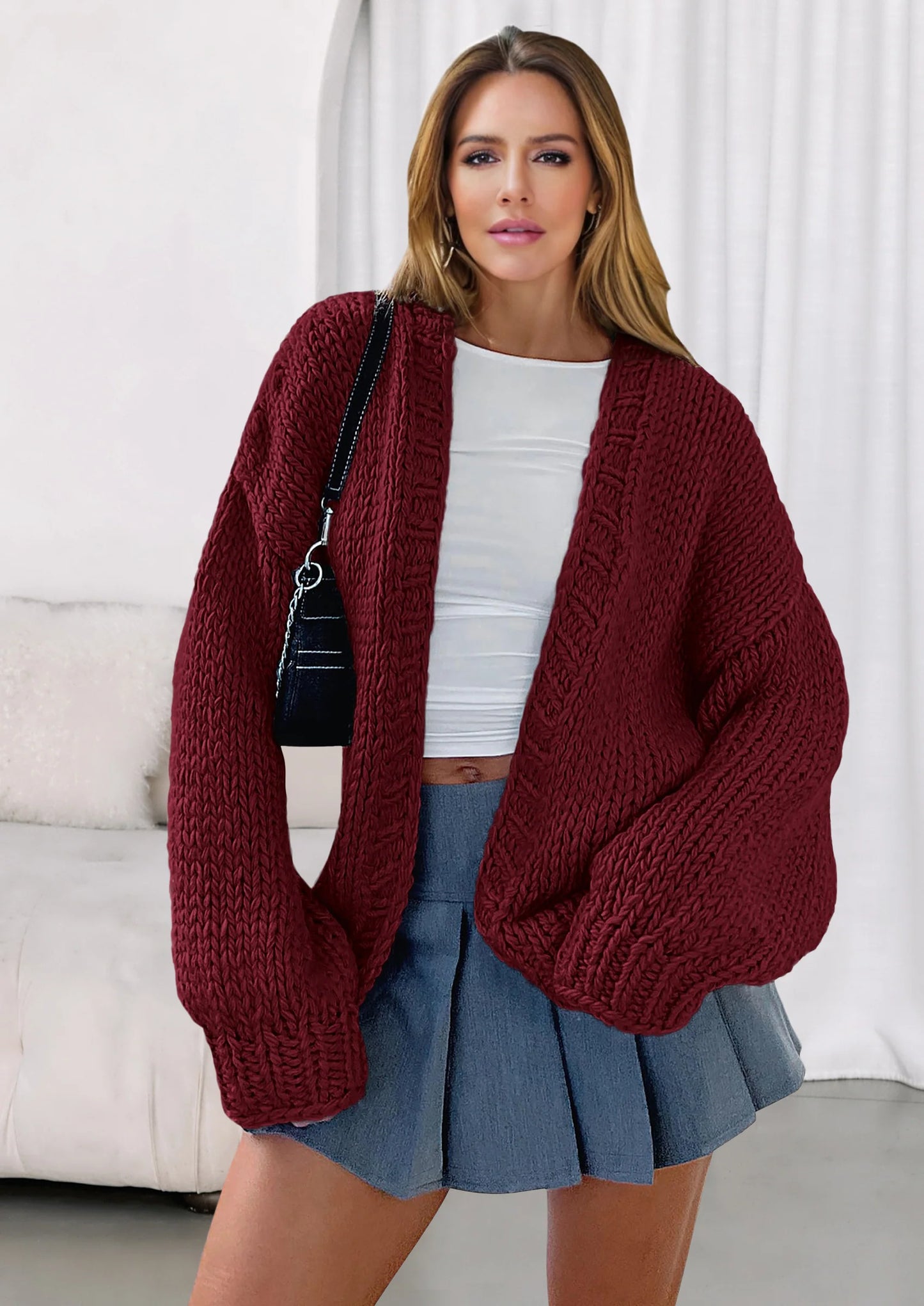 Cardigan Sweaters for Women Trendy Fall Fashion Long Sleeve Chunky Knit Cardigans Winter Clothing Outfits