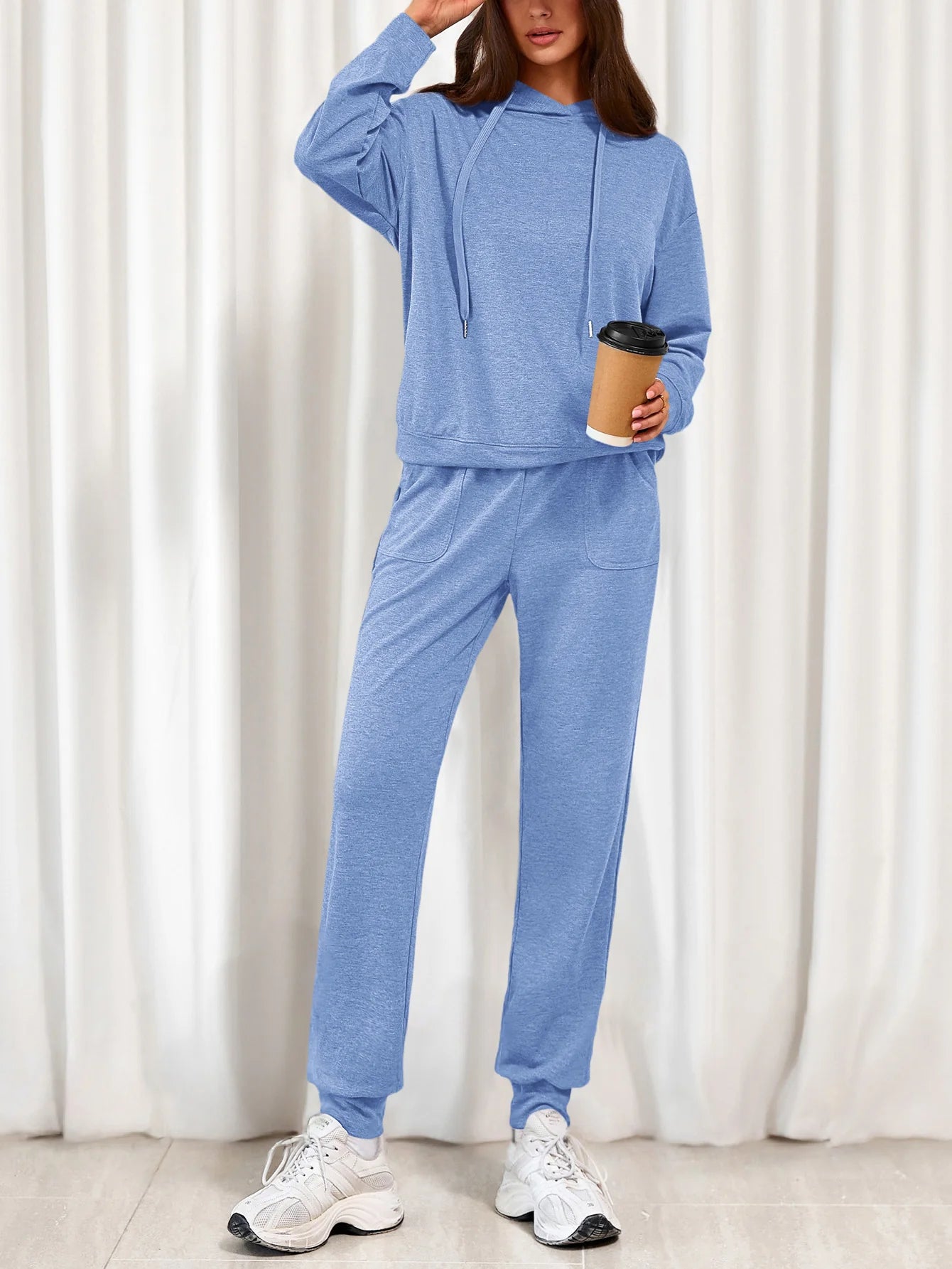 Women's Two Piece Outfits Sweatsuits Lounge Sets Hoodies Sweatshirt Joggers Sweatpants Fall Fashion Clothes