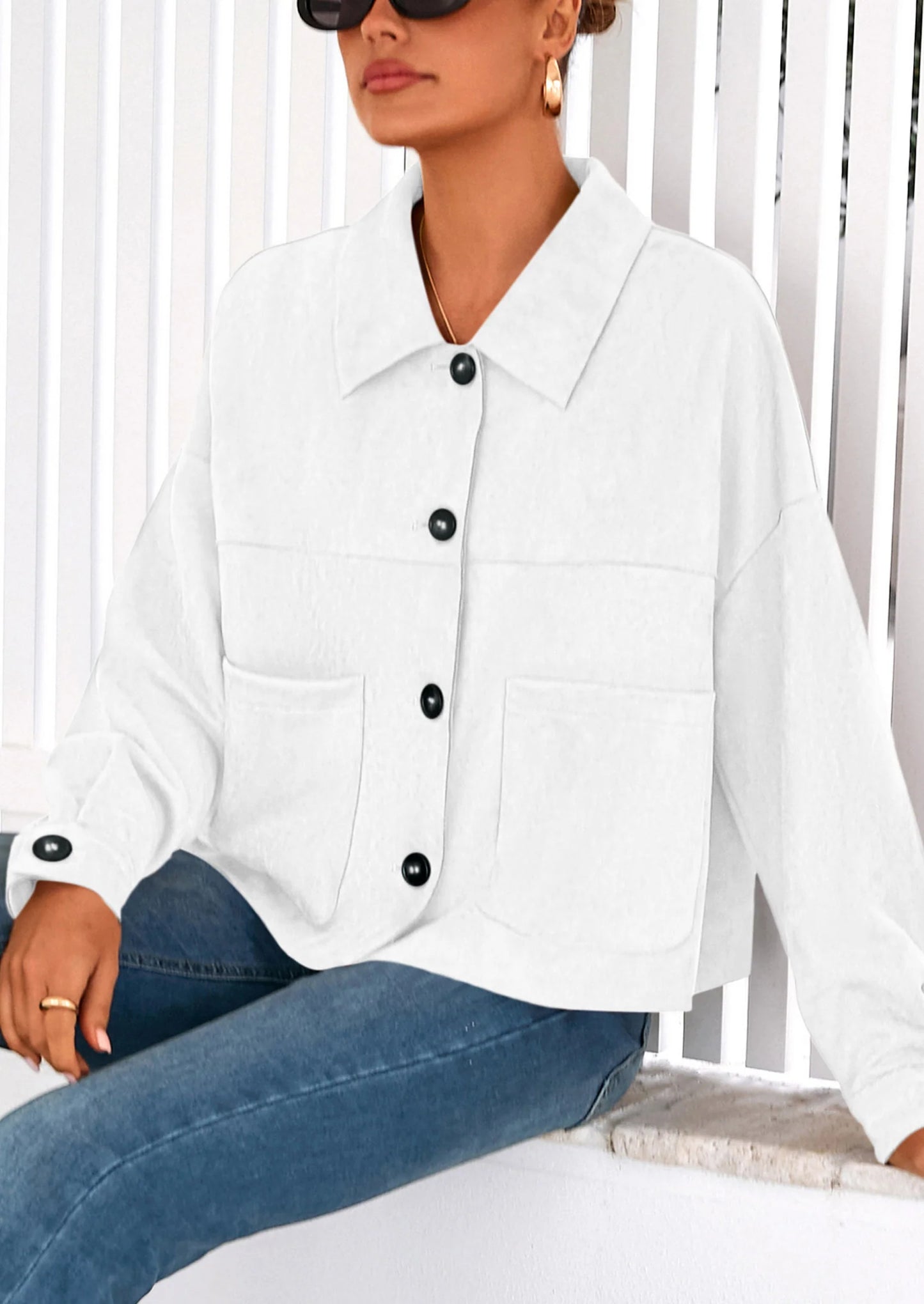 Women's Faux Suede Cropped Jacket Casual Lightweight Fall Fashion Winter Coats Outerwear Trendy Clothes