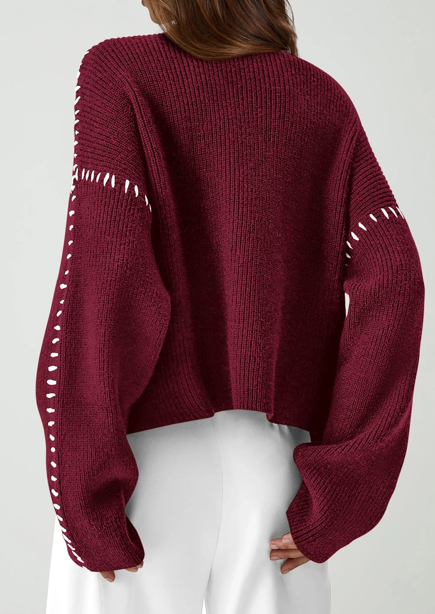 Women's Chunky Knit Sweaters Fall Long Sleeve Mock Neck Oversized Pullover Tops Winter Fashion Clothes