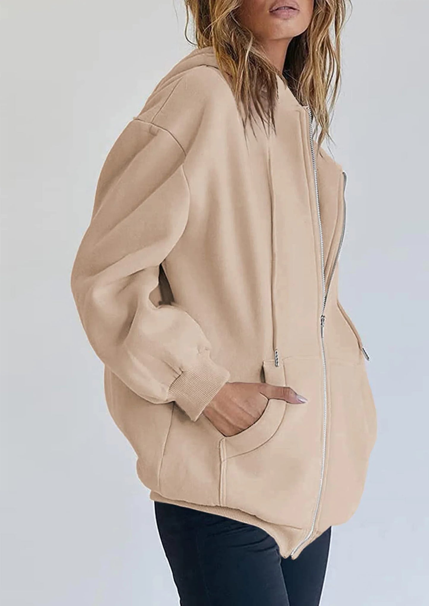 Women's Zip Up Y2K Hoodies Casual Long Sleeve Sweatshirts Fall Spring Track Jackets with Pockets