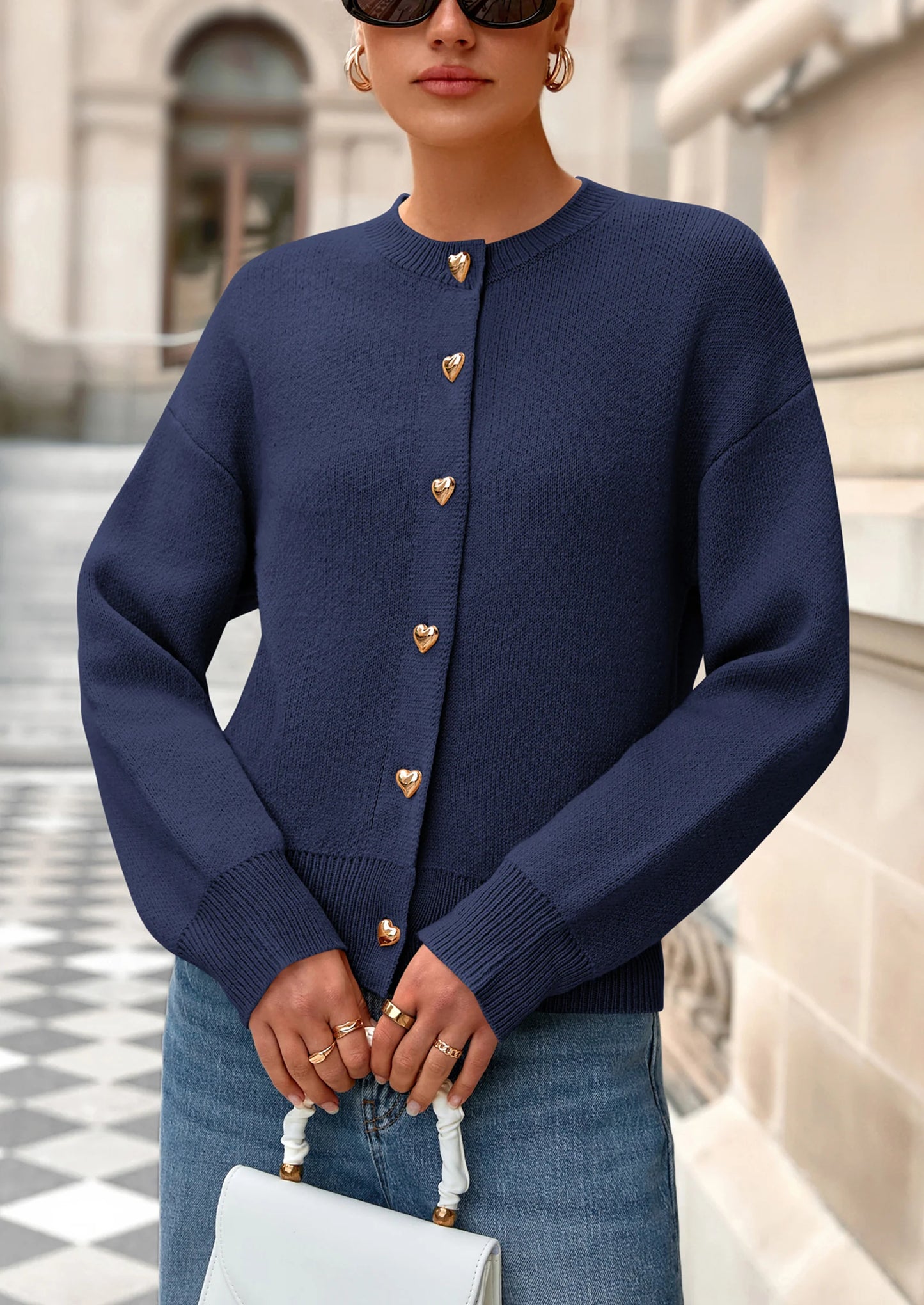 Cardigan Sweaters for Women Trendy Long Sleeve Open Front Button Down Jacket Fall Clothes Winter Coats
