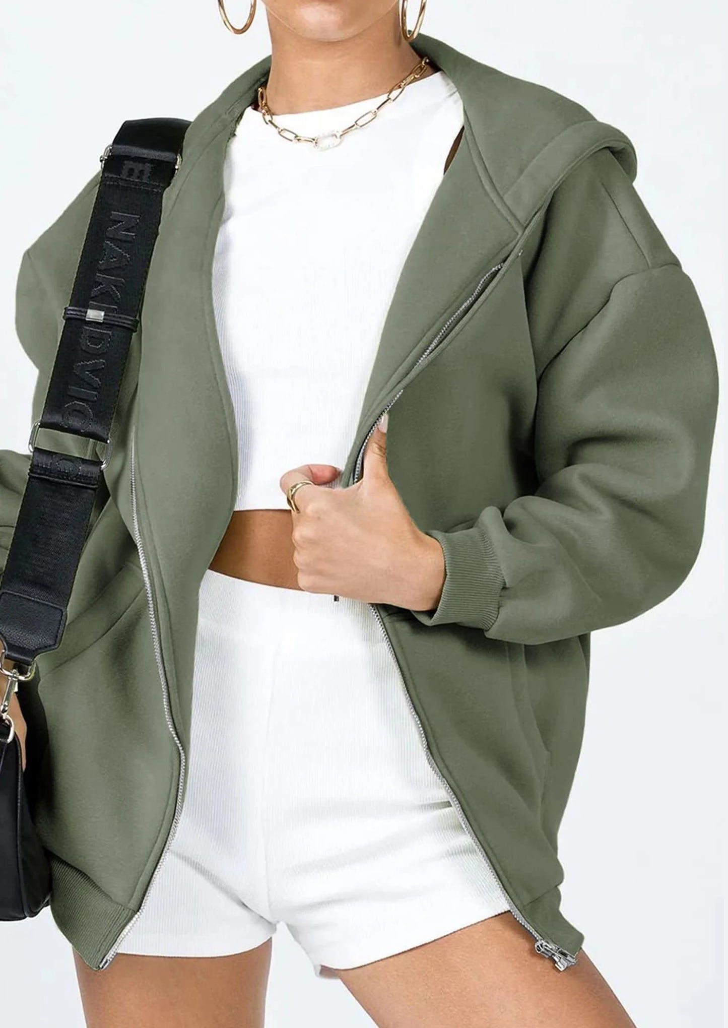 Women's Zip Up Y2K Hoodies Casual Long Sleeve Sweatshirts Fall Spring Track Jackets with Pockets