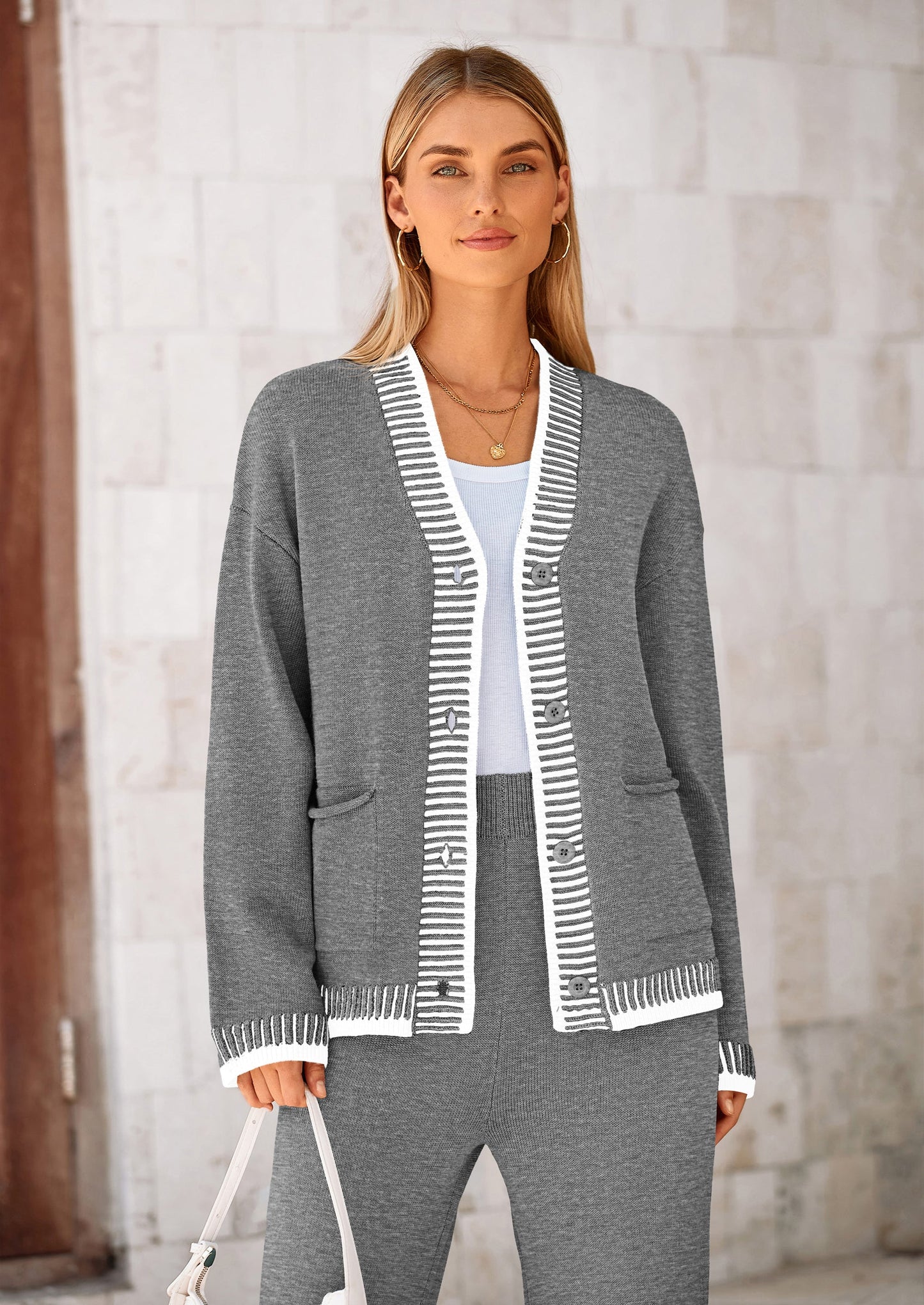 Lounge Sets for Women Fall Loungewear 2 Piece Outfits Cardigan Sweaters Track Suit Matching Winter Clothing