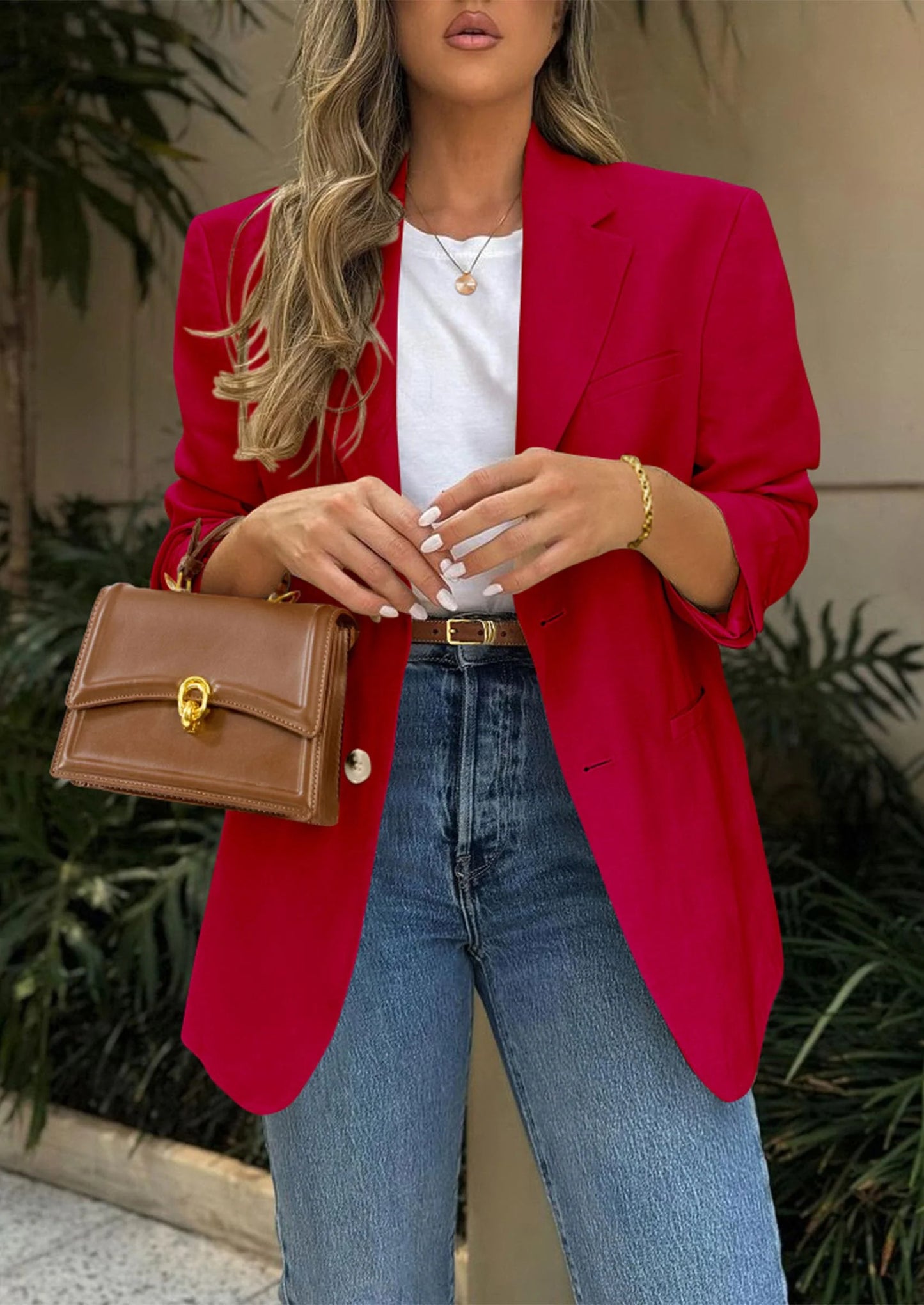 Blazers for Women Business Casual Long Sleeve Lapel Open Front Suit Jacket Work Blazer with Pockets