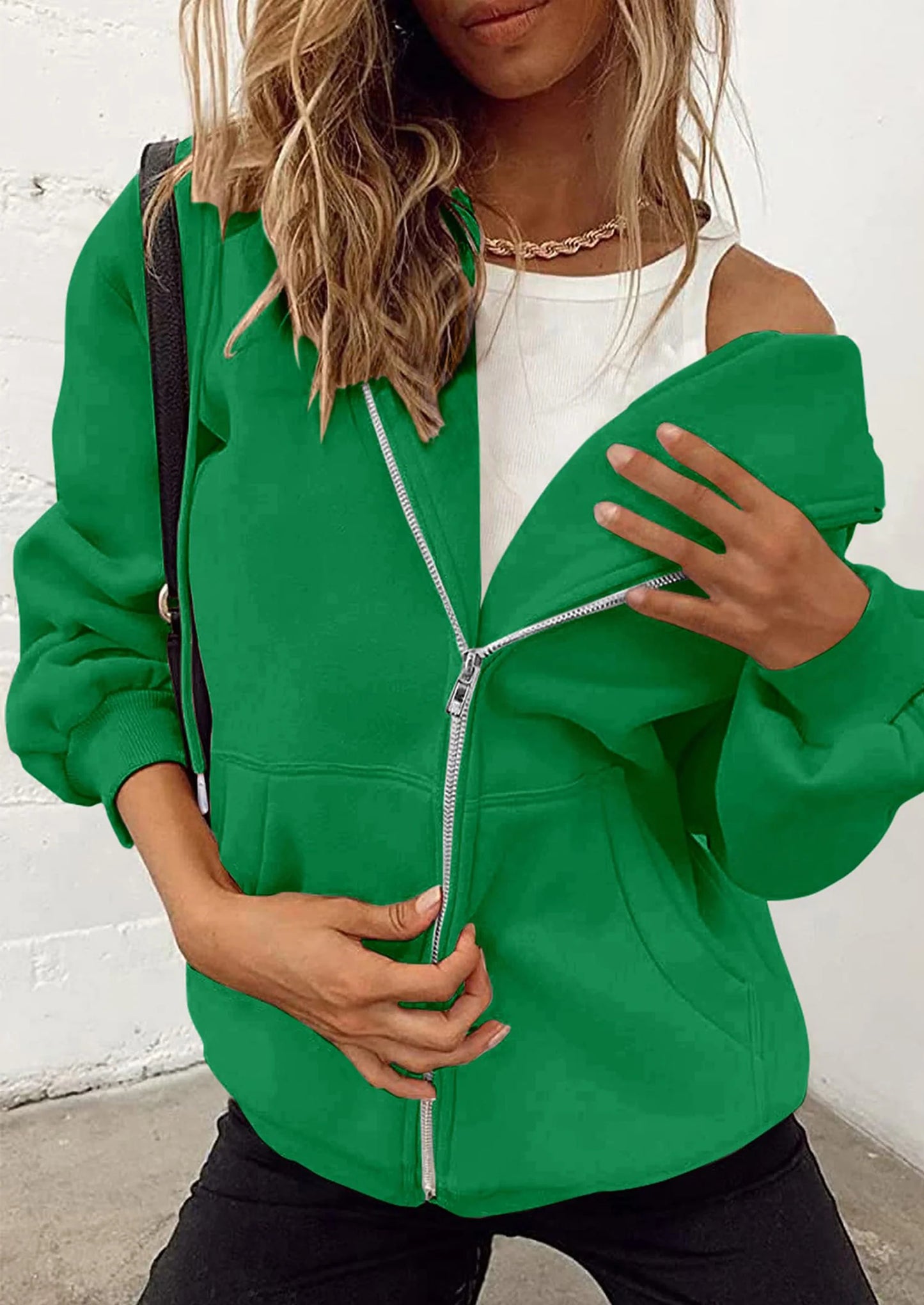 Women's Zip Up Y2K Hoodies Casual Long Sleeve Sweatshirts Fall Spring Track Jackets with Pockets