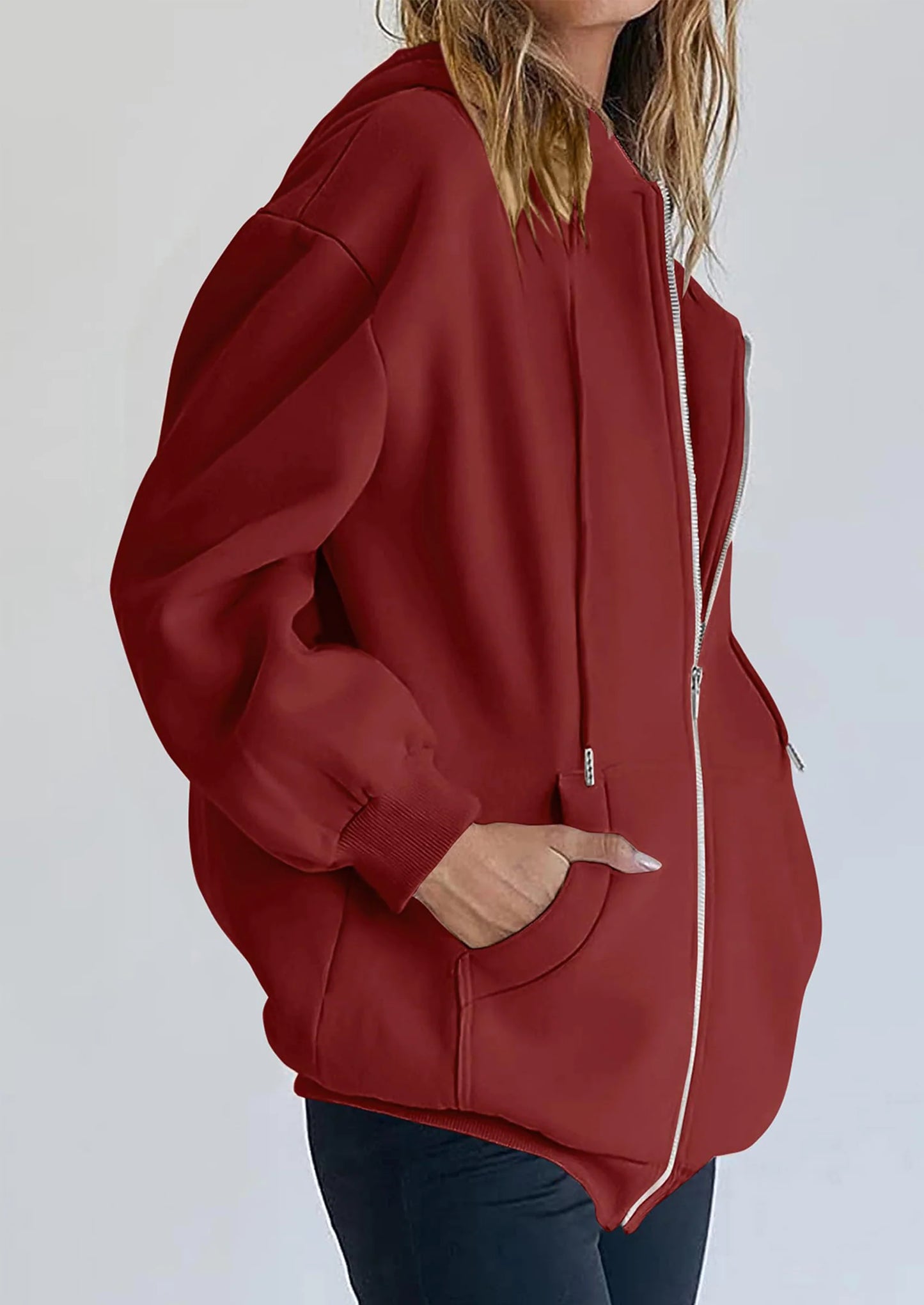 Women's Zip Up Y2K Hoodies Casual Long Sleeve Sweatshirts Fall Spring Track Jackets with Pockets
