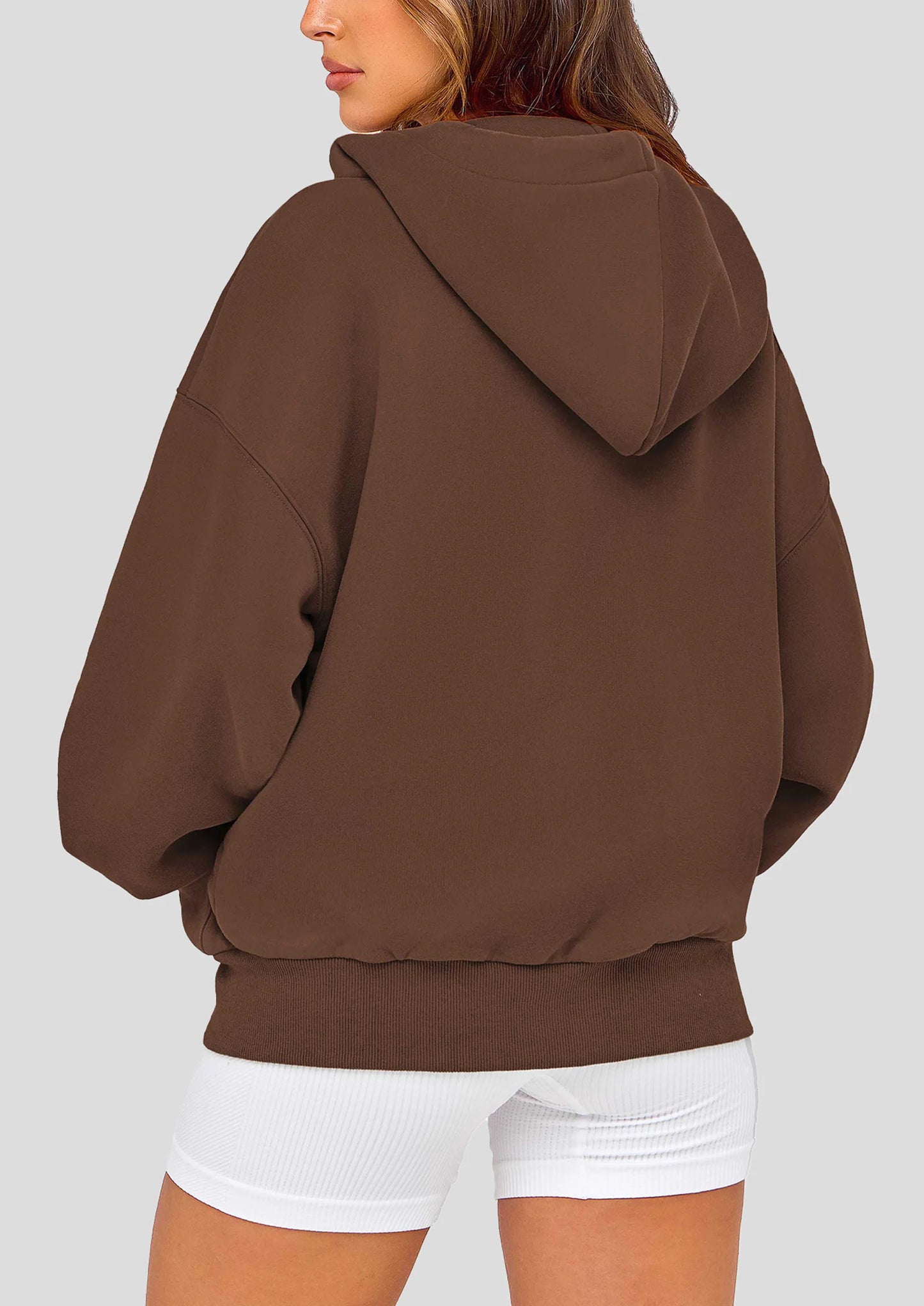Women's Fall Oversized Hoodies Sweatshirt Long Sleeve Zip Up Pockets Loose Fit Y2K Winter Jackets Coat