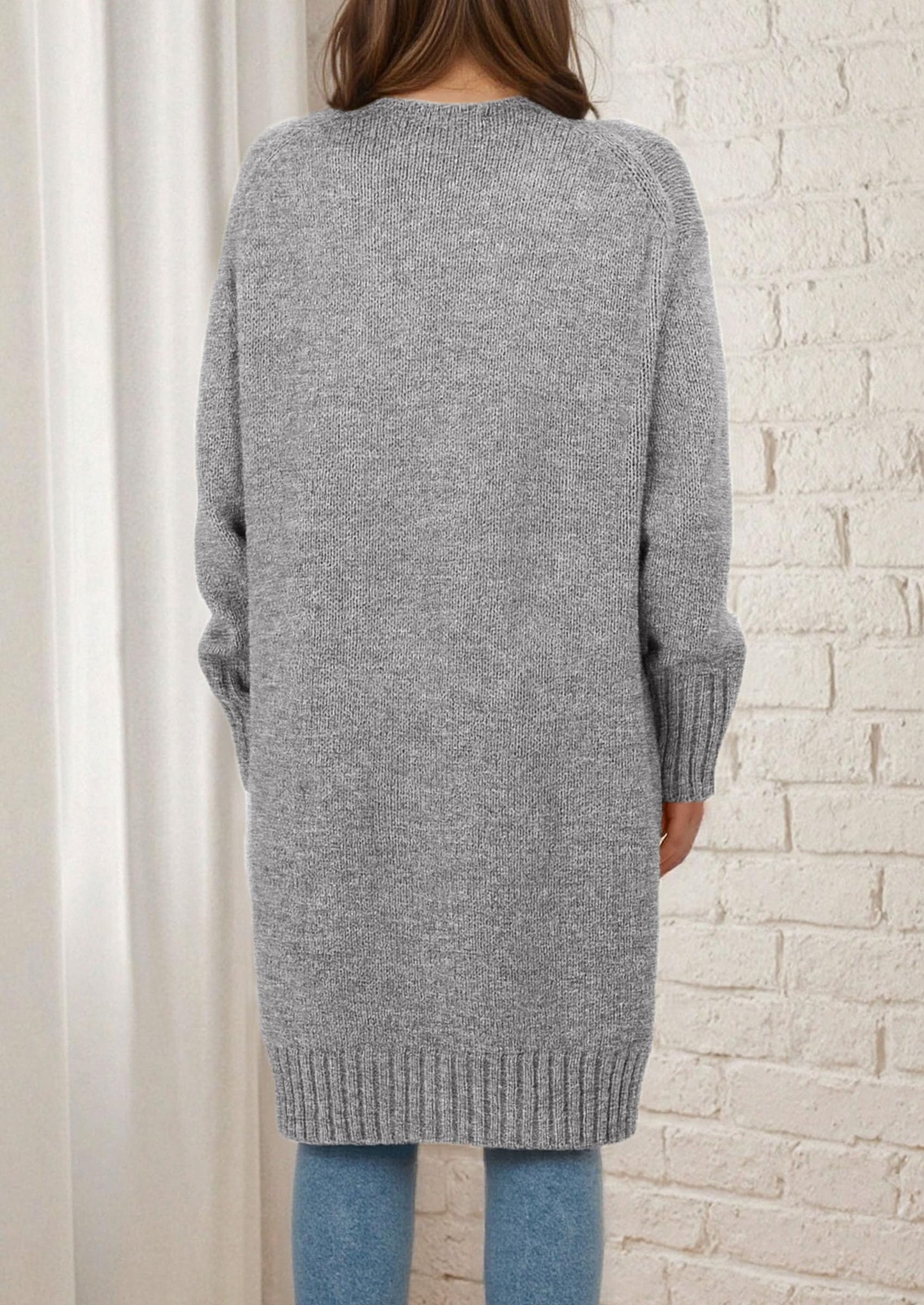Fall Long Sleeve Cardigan Sweaters for Women Trendy Winter Open Front Loose Knitted Cardigans with Pockets