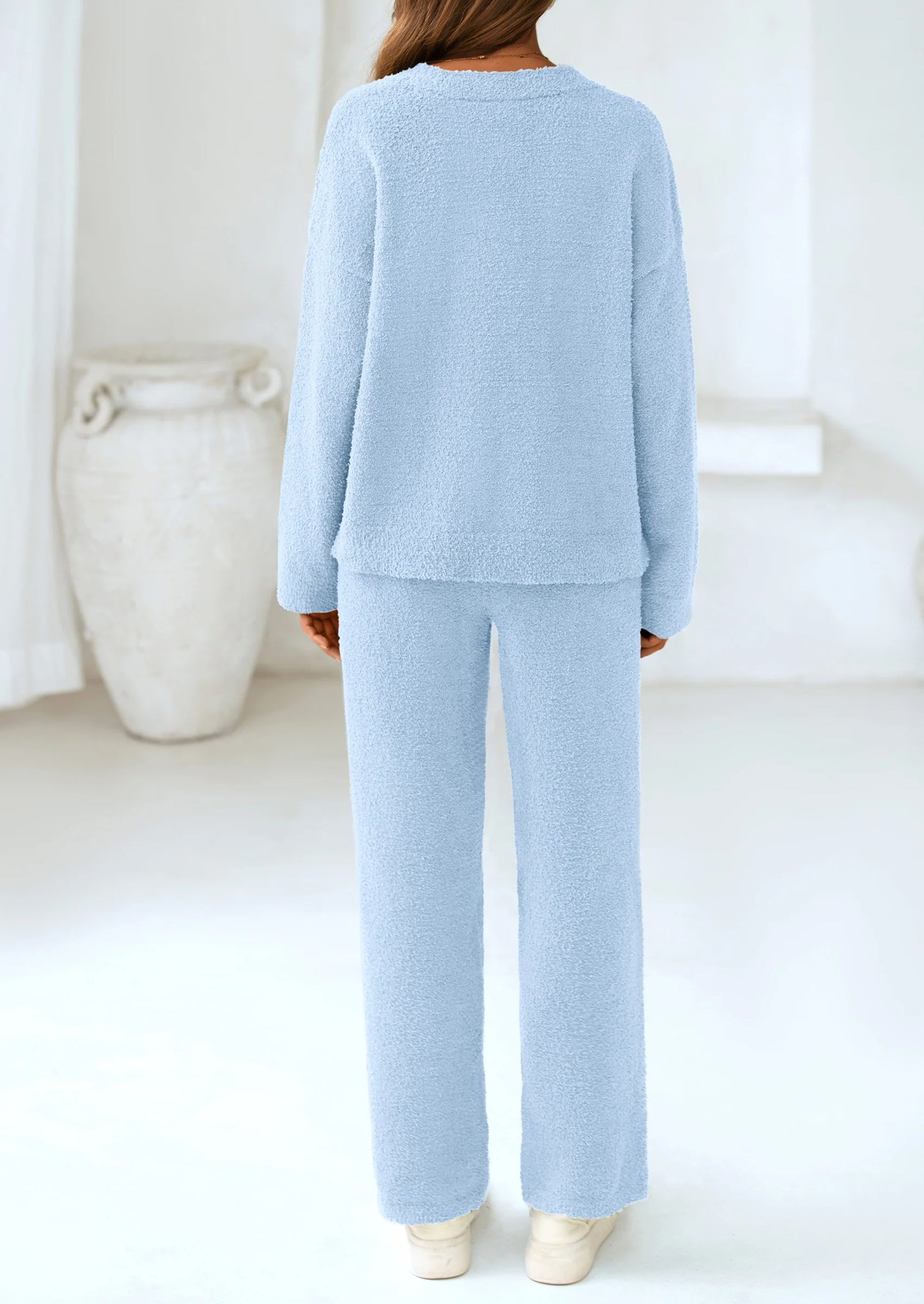Lounge Sets for Women Two Piece Sweaters Pajama Set Fall Fashion Loungewear Outfits Matching Winter Clothes