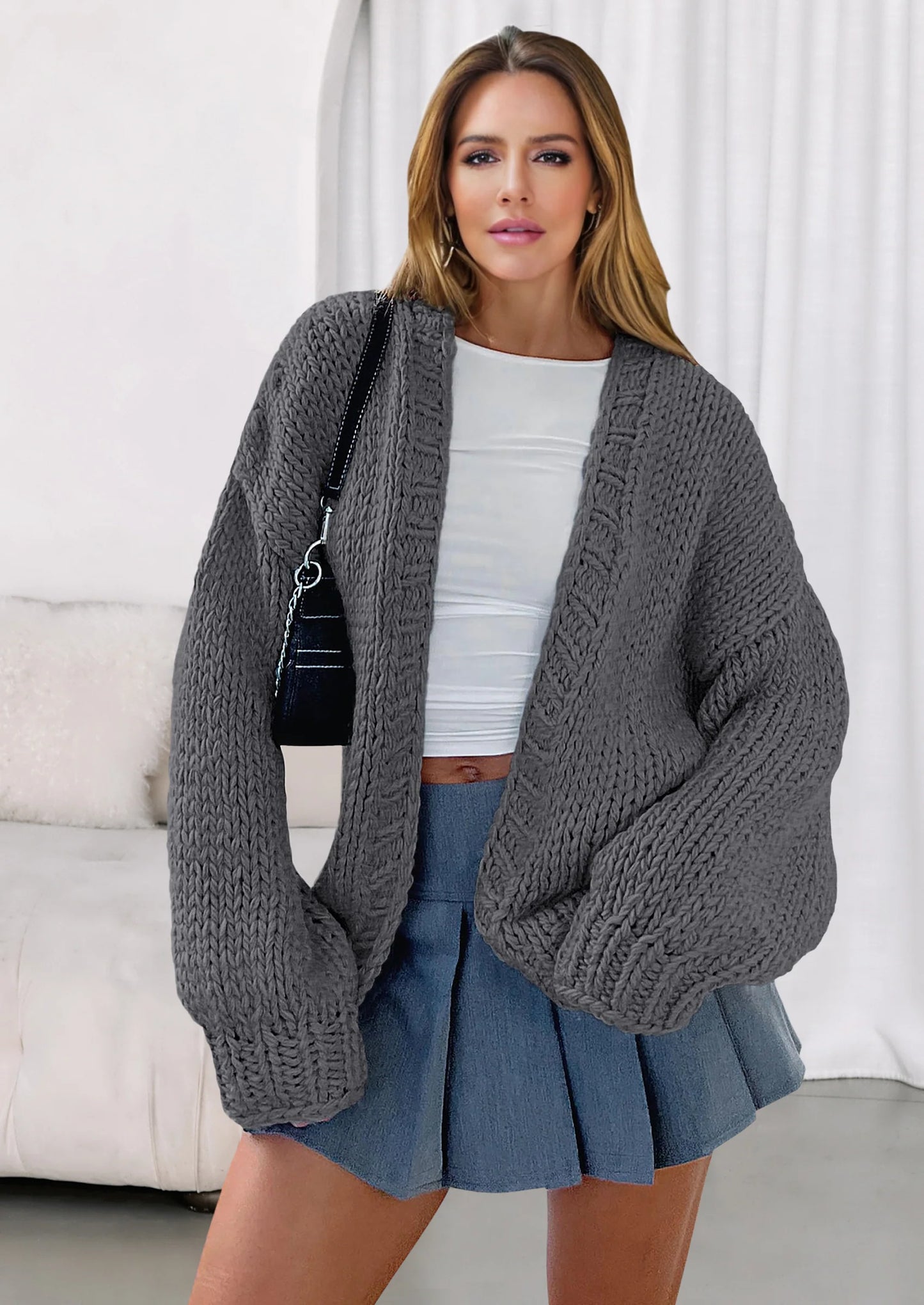 Cardigan Sweaters for Women Trendy Fall Fashion Long Sleeve Chunky Knit Cardigans Winter Clothing Outfits