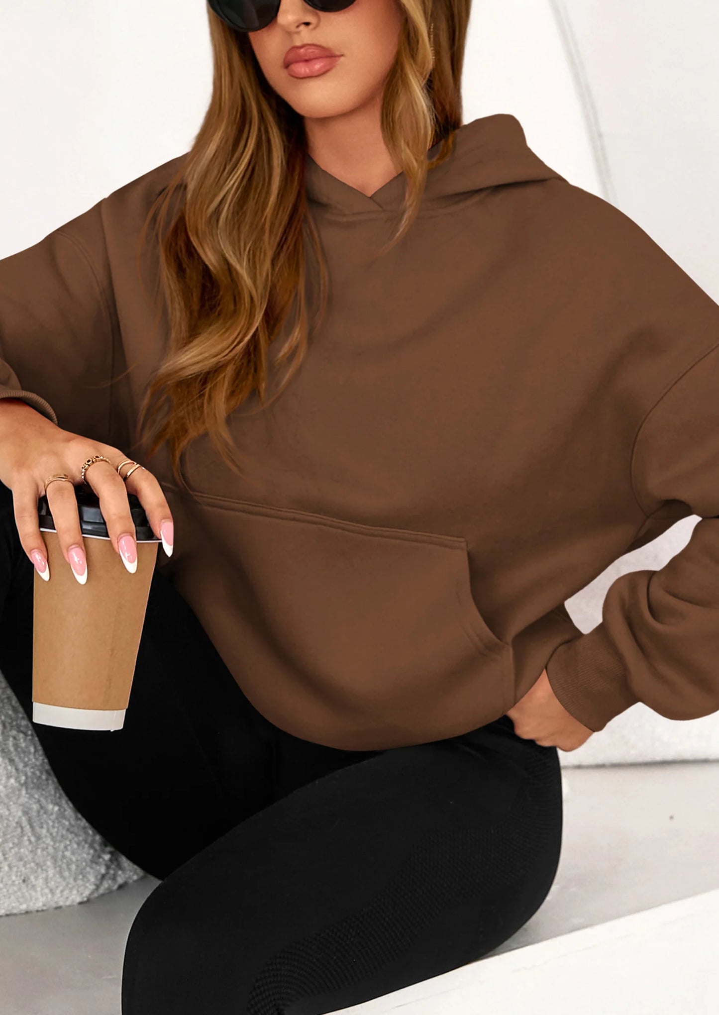 Women's Fall Hooded Sweatshirts Long Sleeve Half Zip Cropped Hoodies Pullover Winter Fashion Clothes