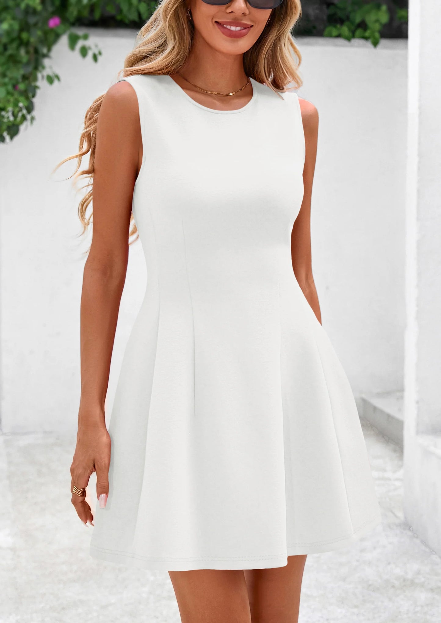 Women's Short Summer Dress Elegant Classy A Line Sleeveless Tank Graduation Cocktail Party Mini Dresses