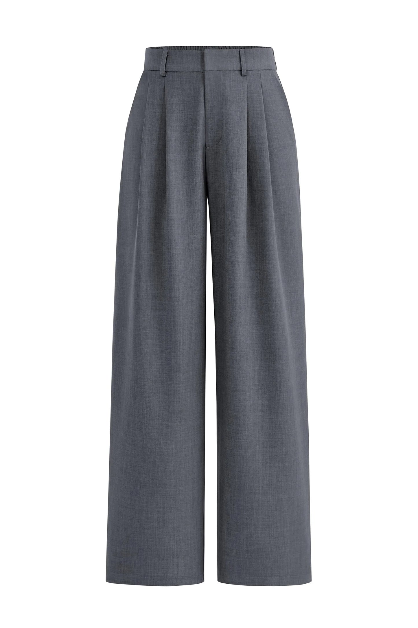Women's Summer Elastic High Waisted Work Pants Straight Leg Dressy Business Casual Trousers Slacks Pockets