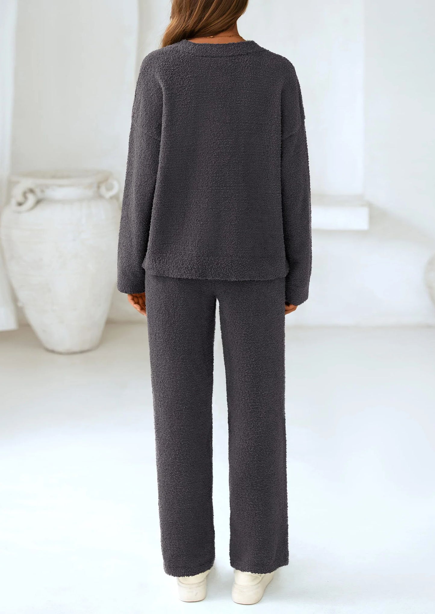 Lounge Sets for Women Two Piece Sweaters Pajama Set Fall Fashion Loungewear Outfits Matching Winter Clothes