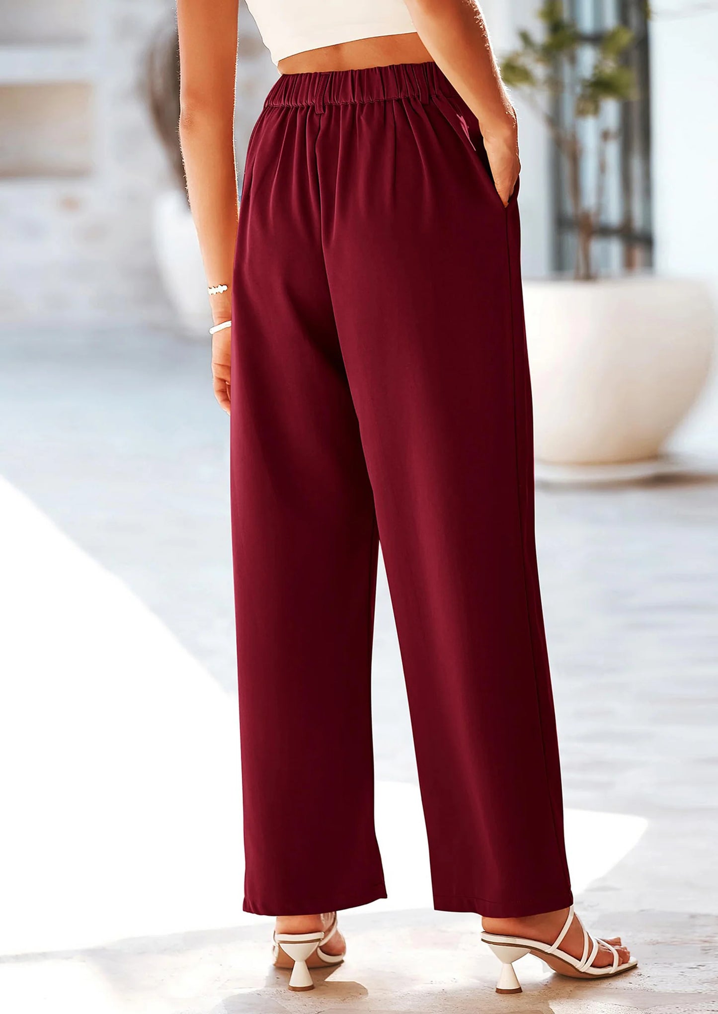 Wide Leg Pants for Women Trendy Fall High Waisted Business Casual Outfits Work Pant Trousers
