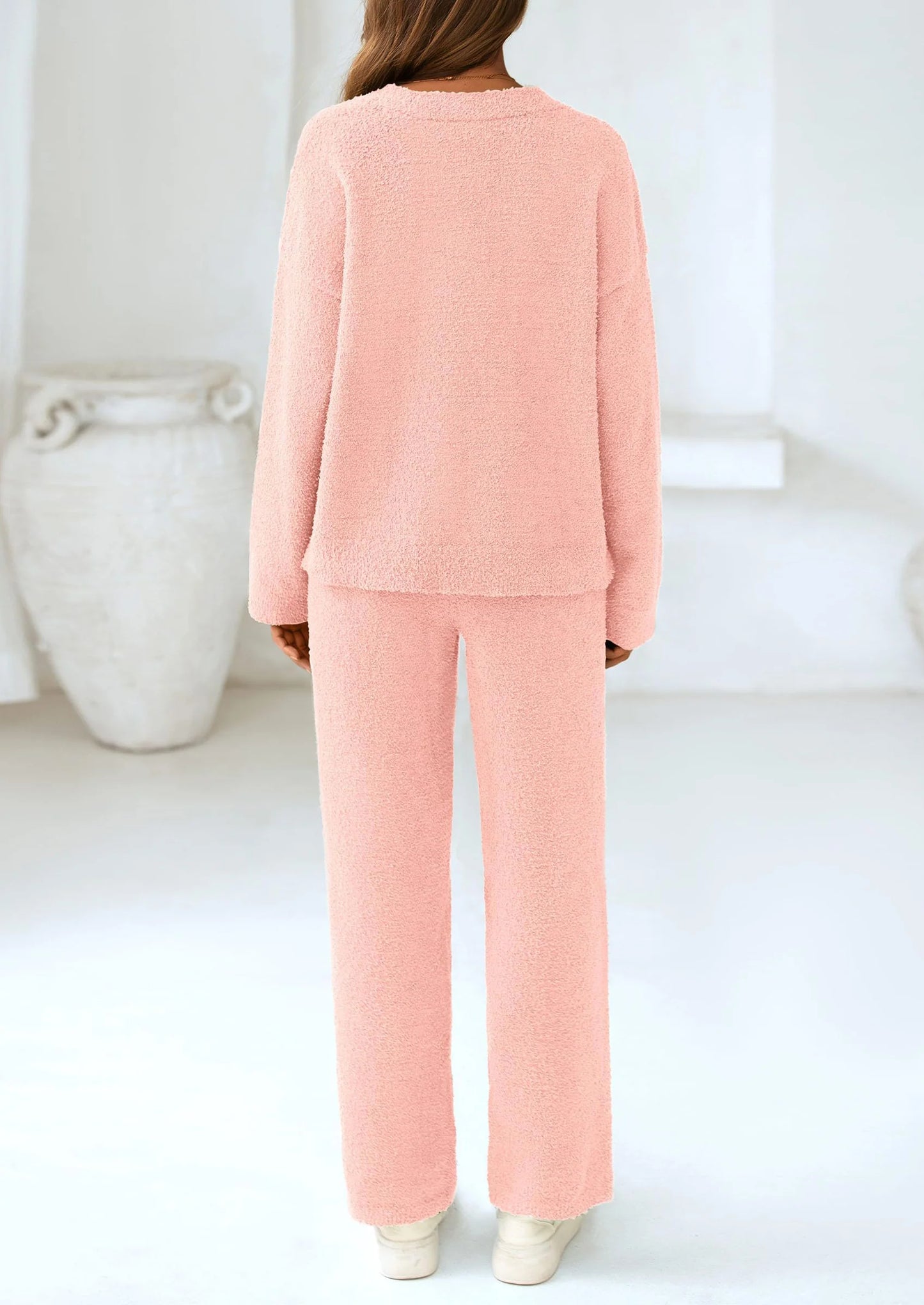 Lounge Sets for Women Two Piece Sweaters Pajama Set Fall Fashion Loungewear Outfits Matching Winter Clothes