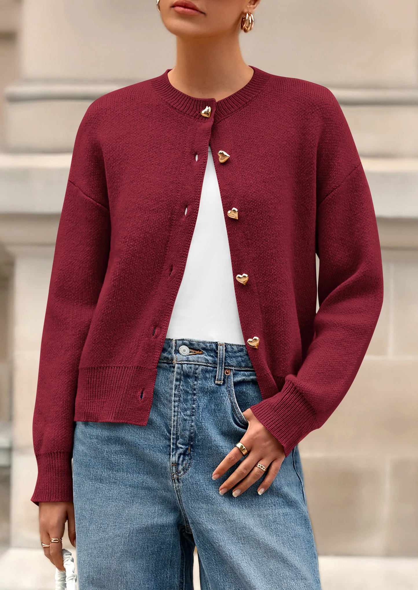 Cardigan Sweaters for Women Trendy Long Sleeve Open Front Button Down Jacket Fall Clothes Winter Coats
