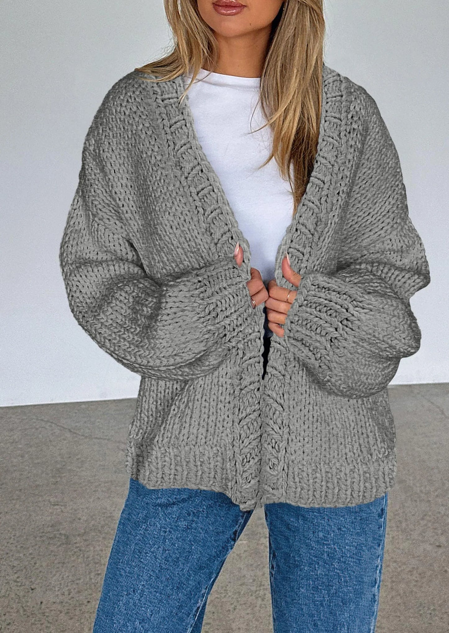 Cardigan Sweaters for Women Trendy Fall Fashion Long Sleeve Chunky Knit Cardigans Winter Clothing Outfits